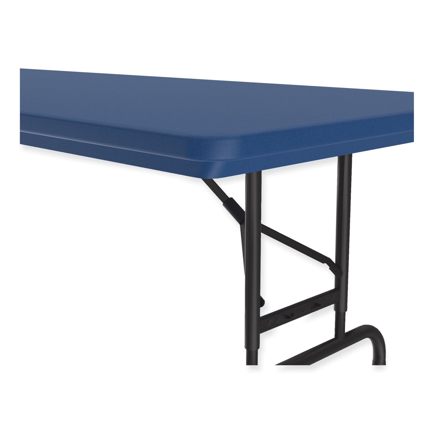 Correll® Adjustable Folding Tables, Rectangular, 60" x 30" x 22" to 32", Blue Top, Black Legs, 4/Pallet