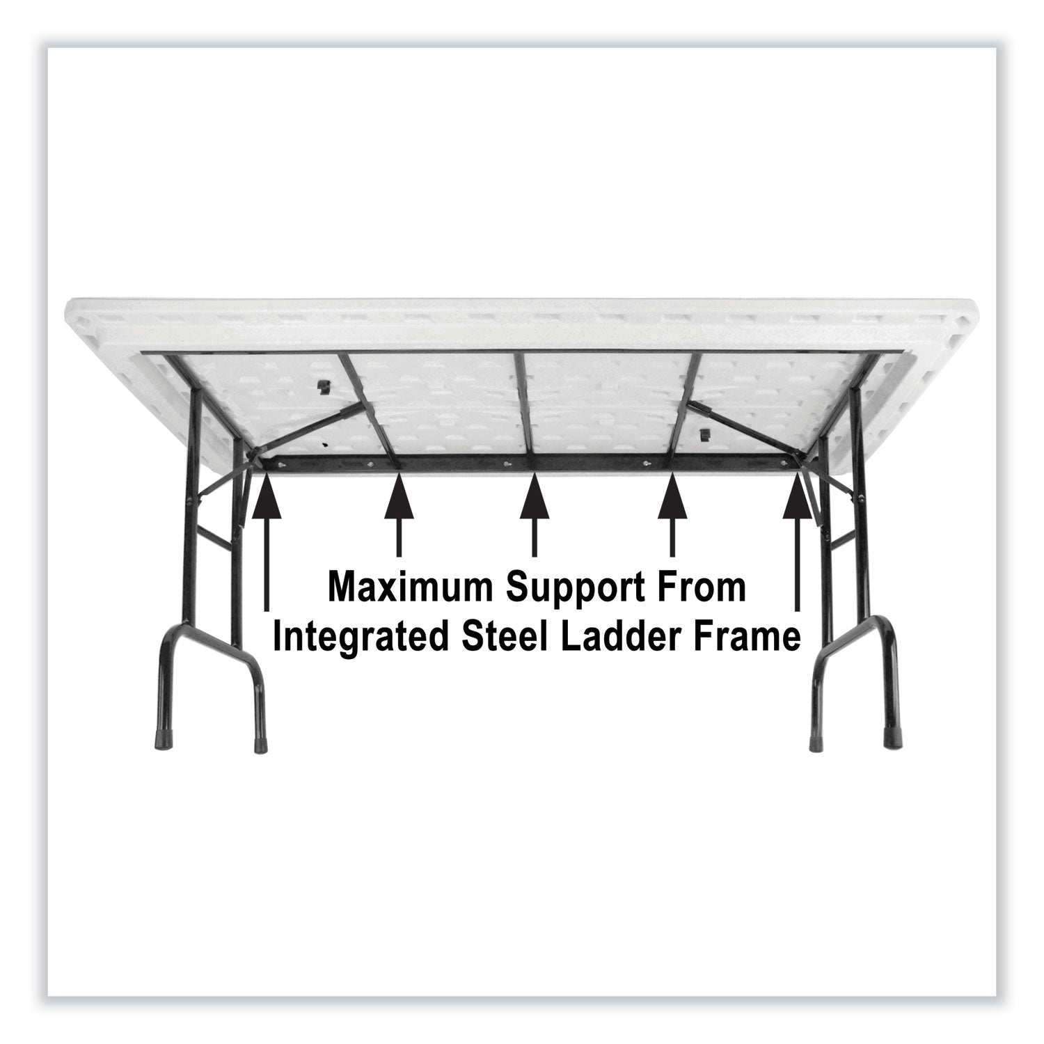 Correll® Adjustable Folding Table, Rectangular, 48" x 24" x 22" to 32", Blue Top, Black Legs, 4/Pallet