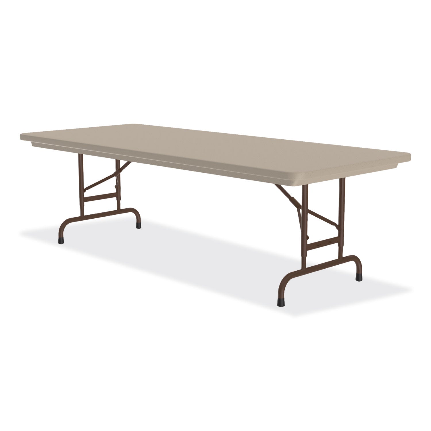 Correll® Adjustable Folding Tables, Rectangular, 96" x 30" x 22" to 32", Mocha Granite Top, Brown Legs, 4/Pallet