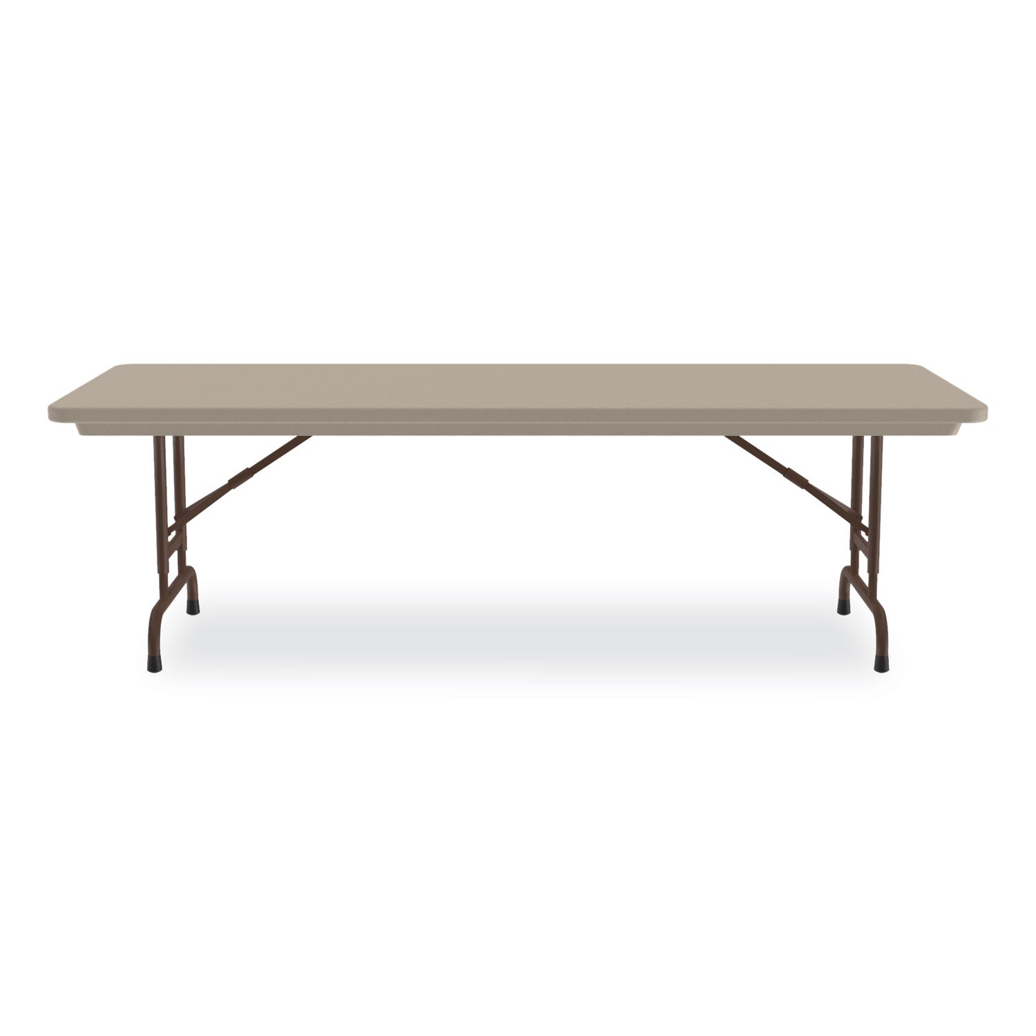 Correll® Adjustable Folding Tables, Rectangular, 96" x 30" x 22" to 32", Mocha Granite Top, Brown Legs, 4/Pallet