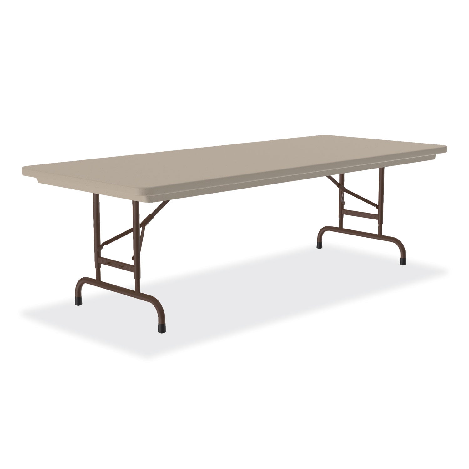 Correll® Adjustable Folding Tables, Rectangular, 72" x 30" x 22" to 32", Mocha Granite Top, Brown Legs, 4/Pallet