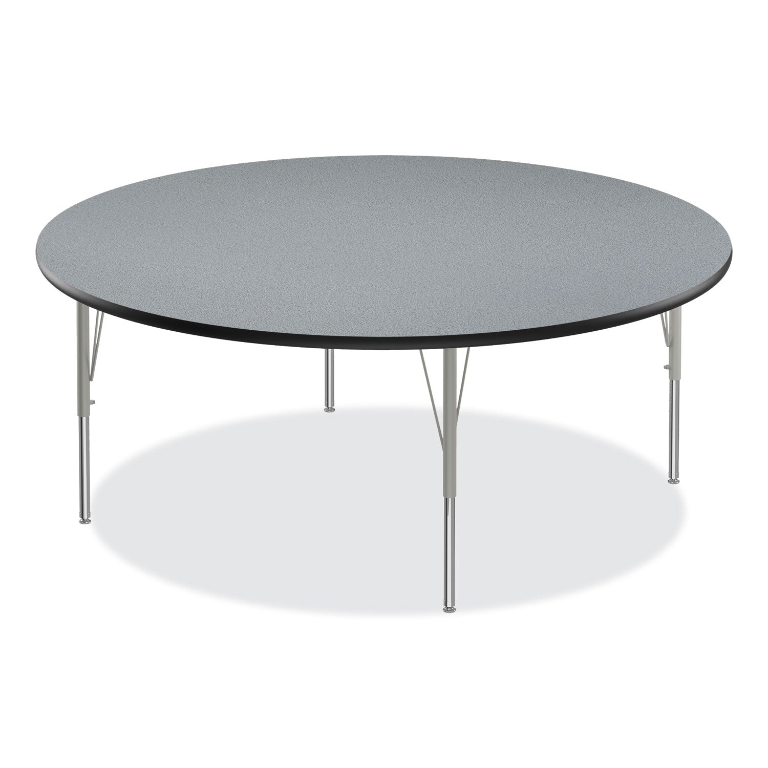 Correll® Height Adjustable Activity Tables, Round, 60" x 19" to 29", Gray Granite Top, Gray Legs, 4/Pallet