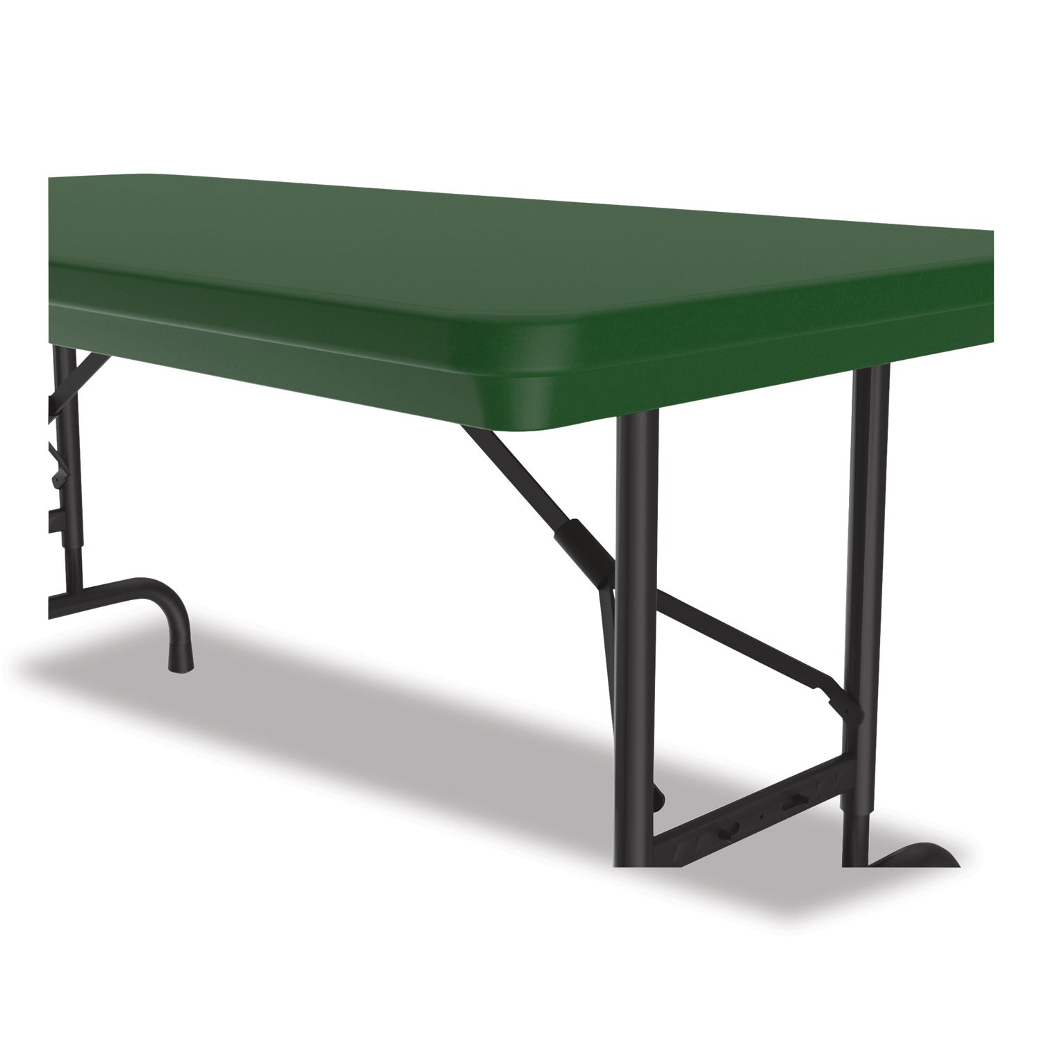 Correll® Adjustable Folding Table, Rectangular, 48" x 24" x 22" to 32", Green Top, Black Legs, 4/Pallet