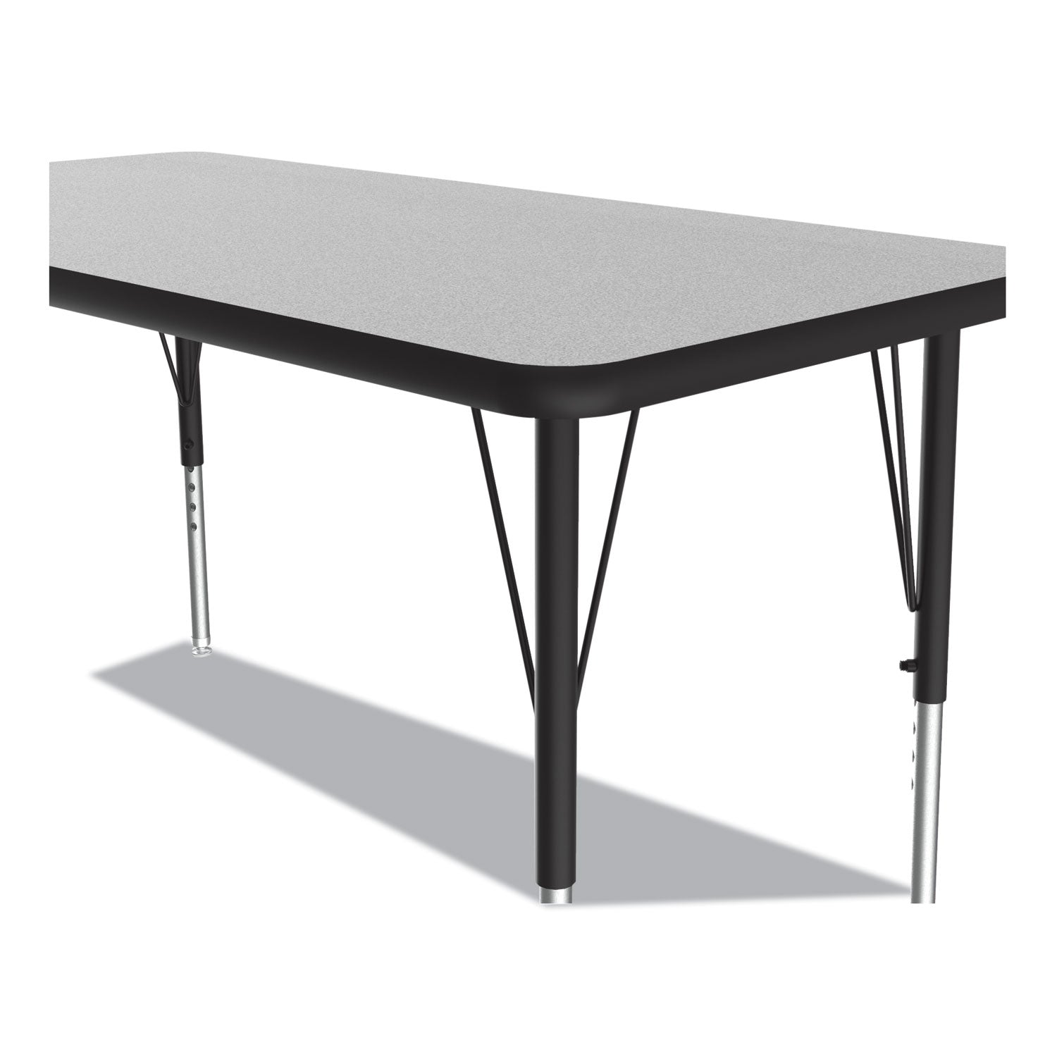 Correll® Adjustable Activity Table, Rectangular, 48" x 24" x 19" to 29", Granite Top, Black Legs, 4/Pallet