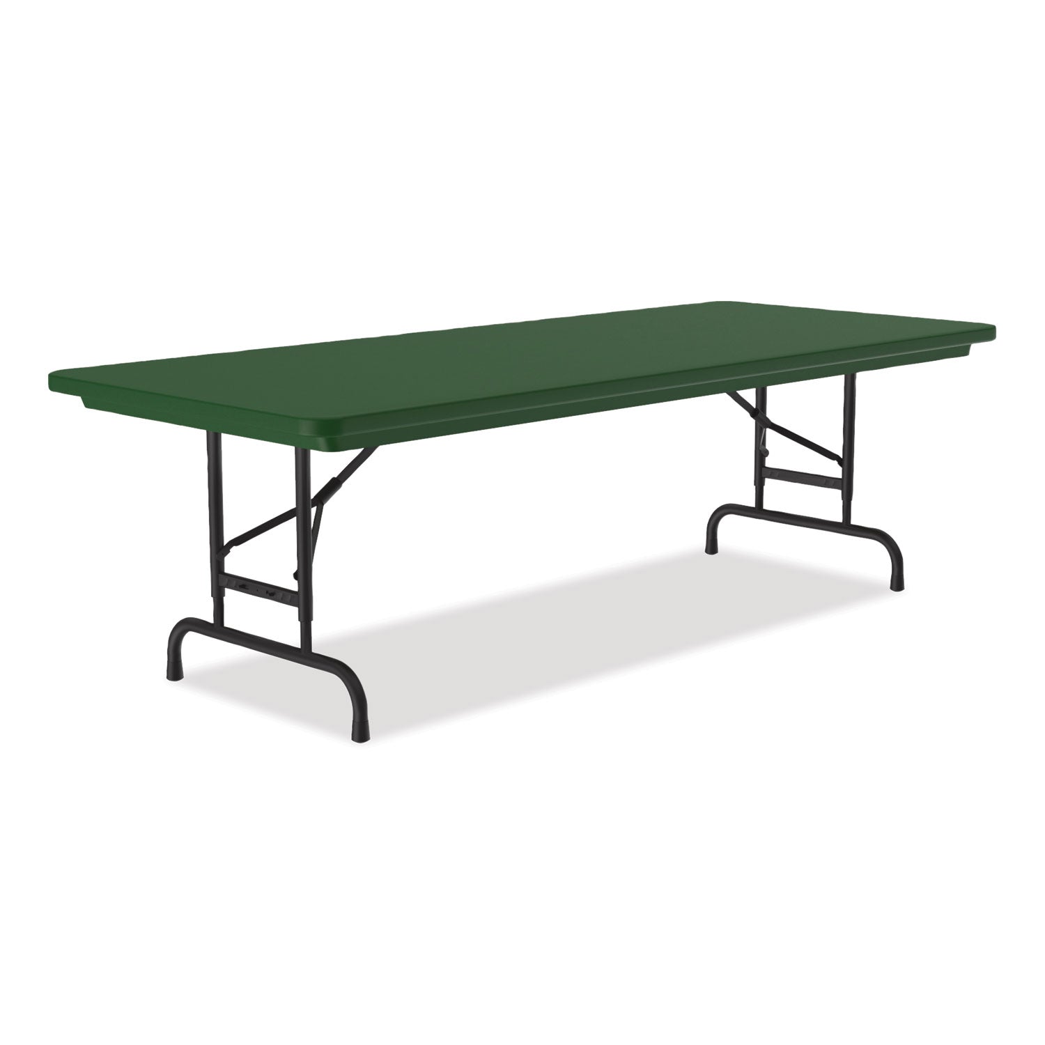 Correll® Adjustable Folding Tables, Rectangular, 60" x 30" x 22" to 32", Green Top, Black Legs, 4/Pallet