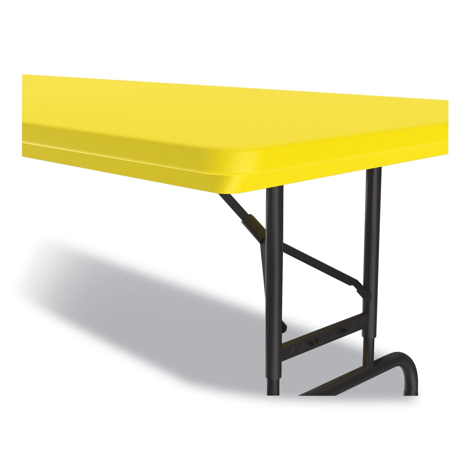 Correll® Adjustable Folding Tables, Rectangular, 60" x 30" x 22" to 32", Yellow Top, Black Legs, 4/Pallet