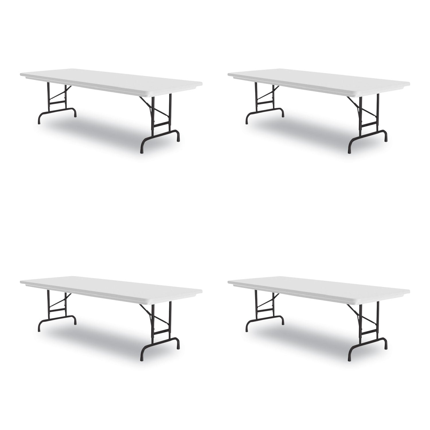 Adjustable Folding Tables, Rectangular, 60" x 30" x 22" to 32", Gray Granite Top, Black Legs, 4/Pallet