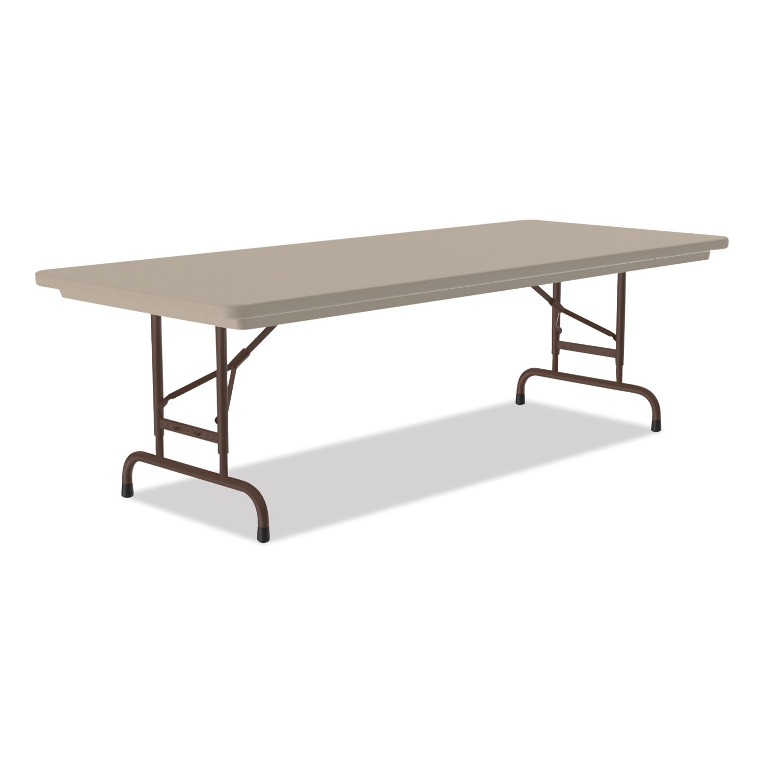 Correll® Adjustable Folding Tables, Rectangular, 96" x 30" x 22" to 32", Mocha Granite Top, Brown Legs, 4/Pallet