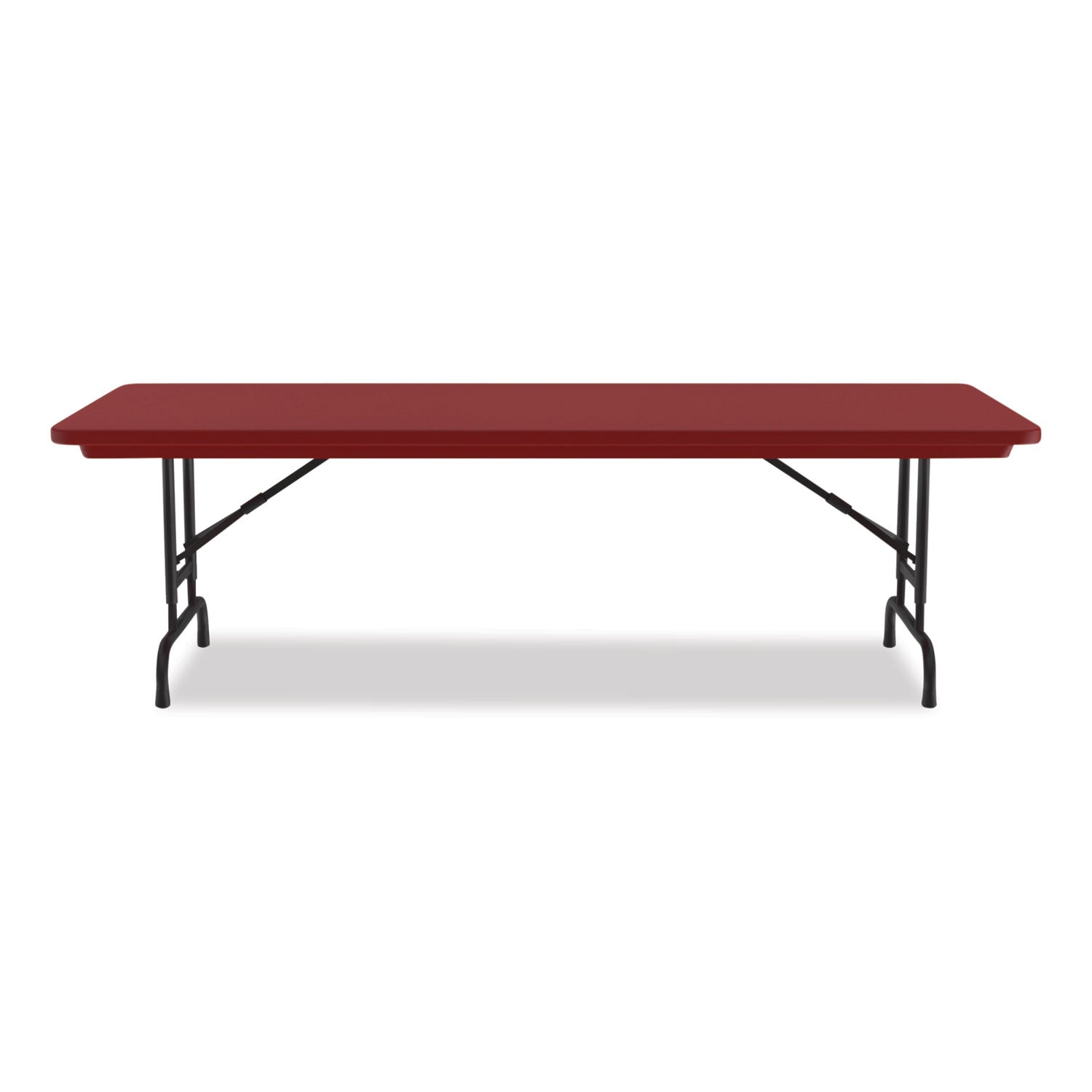 Correll® Adjustable Folding Tables, Rectangular, 60" x 30" x 22" to 32", Red Top, Black Legs, 4/Pallet