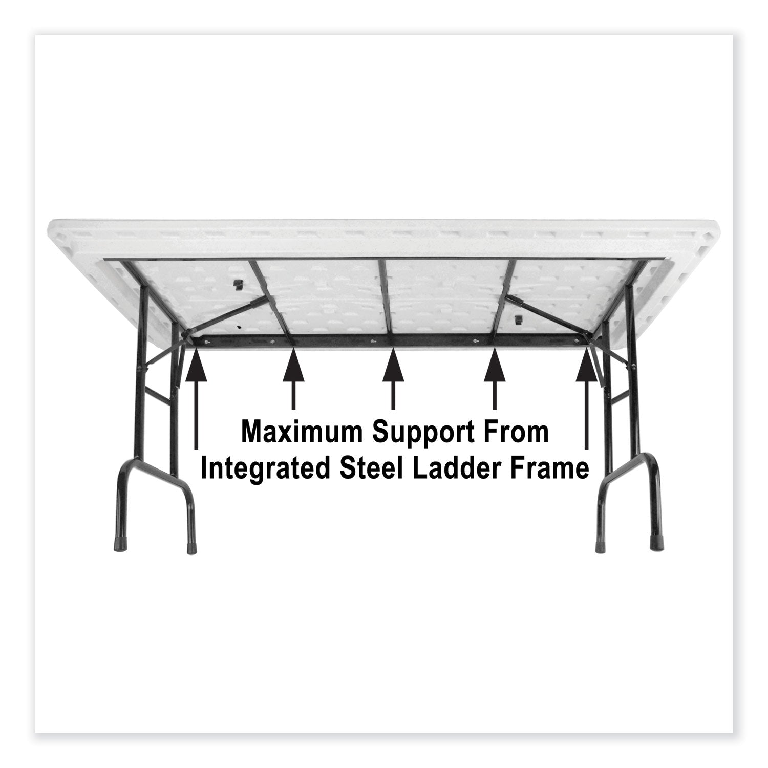 Correll® Adjustable Folding Tables, Rectangular, 72" x 30" x 22" to 32", Blue Top, Black Legs, 4/Pallet