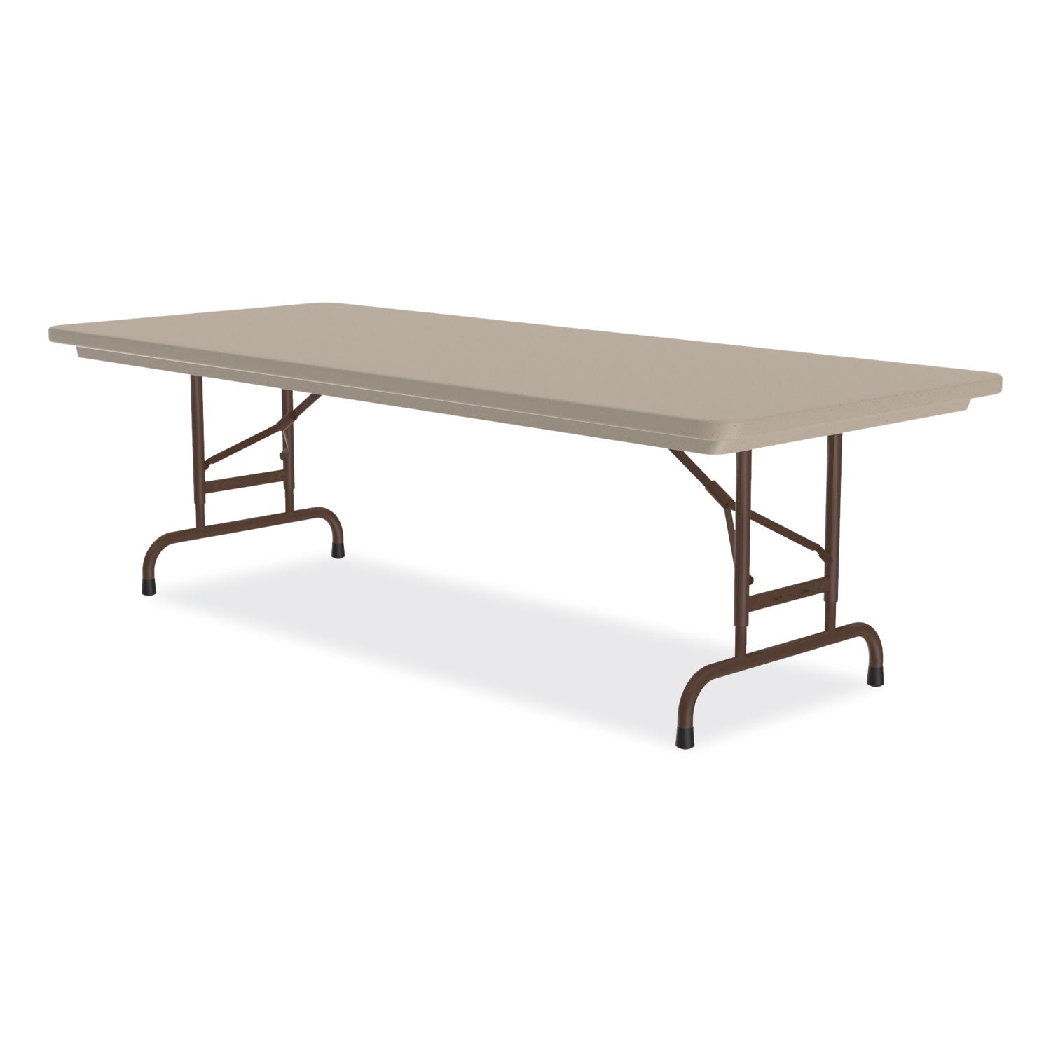 Correll® Adjustable Folding Tables, Rectangular, 60" x 30" x 22" to 32", Mocha  Granite Top, Brown Legs, 4/Pallet