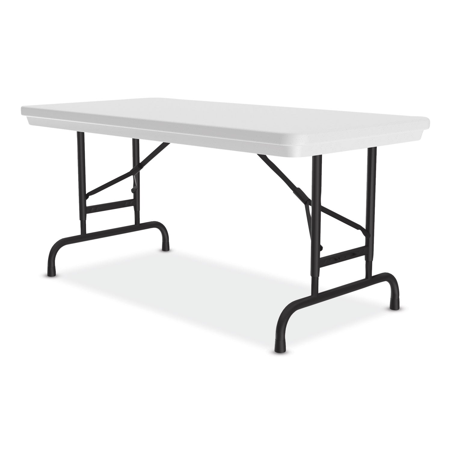 Correll® Adjustable Folding Table, Rectangular, 48" x 24" x 22" to 32", Gray Granite Top, Black Legs, 4/Pallet