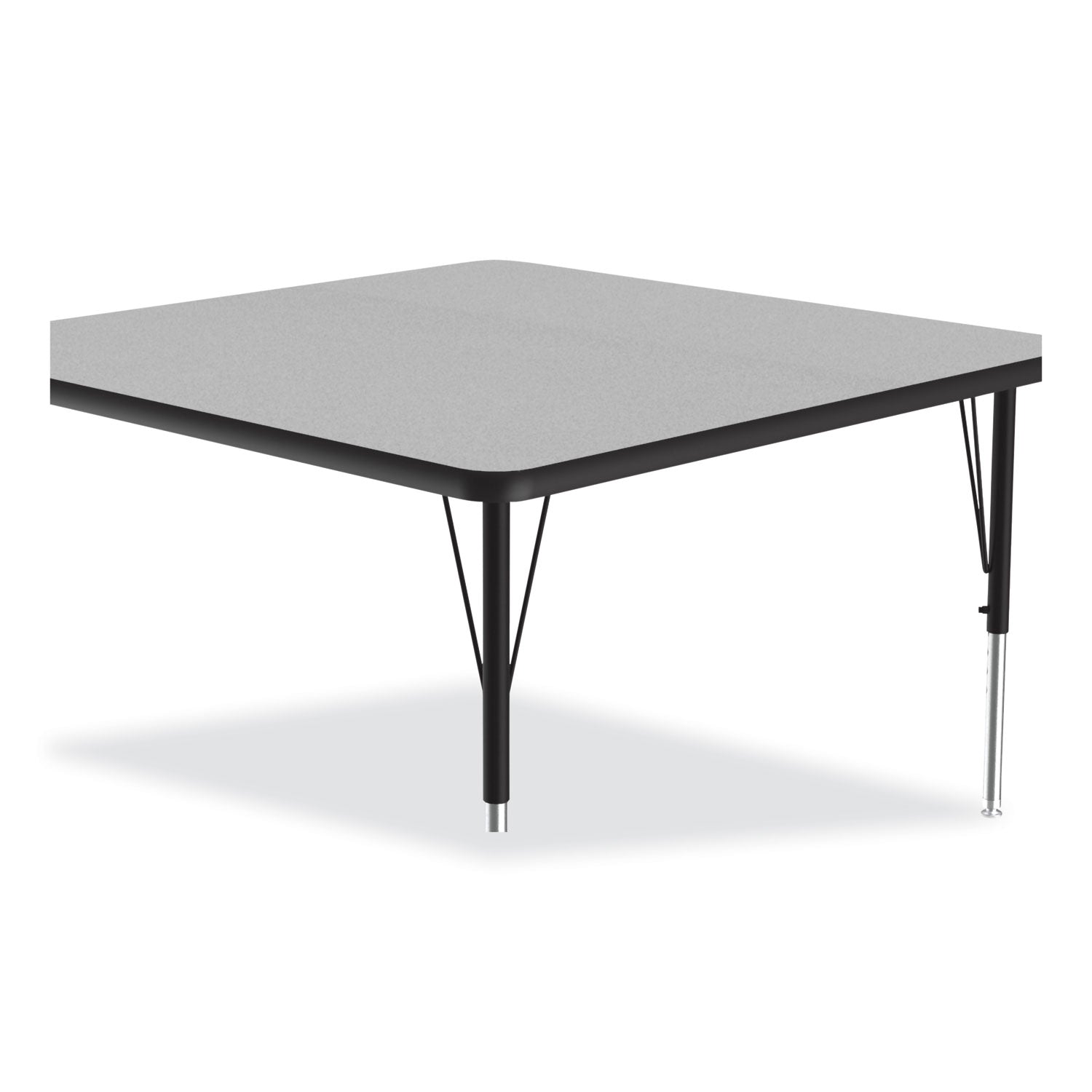 Correll® Adjustable Activity Tables, Square, 48" x 48" x 19" to 29", Gray Top, Black Legs, 4/Pallet