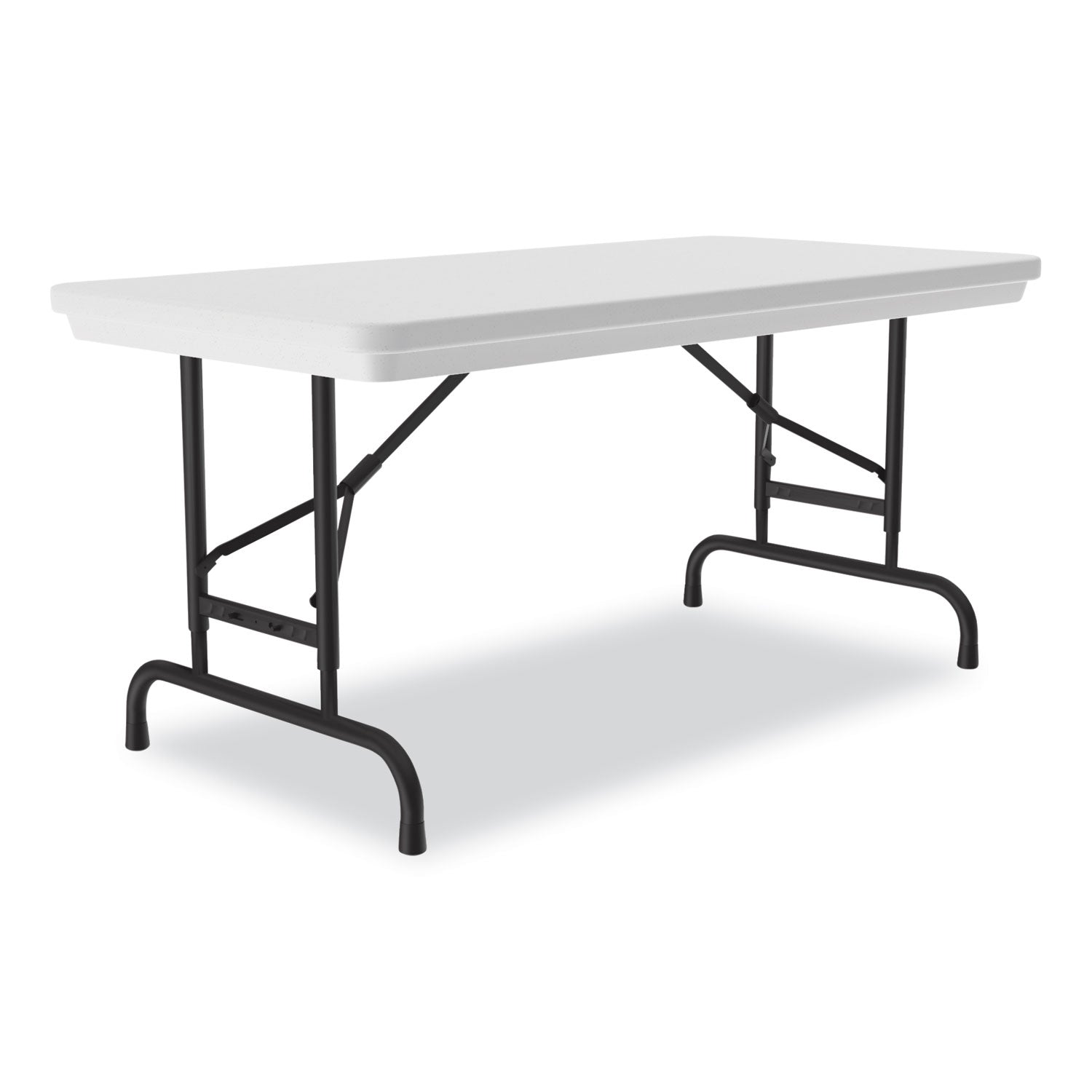 Correll® Adjustable Folding Table, Rectangular, 48" x 24" x 22" to 32", Gray Granite Top, Black Legs, 4/Pallet