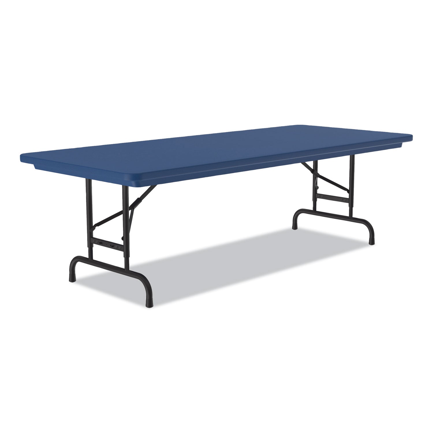 Correll® Adjustable Folding Tables, Rectangular, 60" x 30" x 22" to 32", Blue Top, Black Legs, 4/Pallet