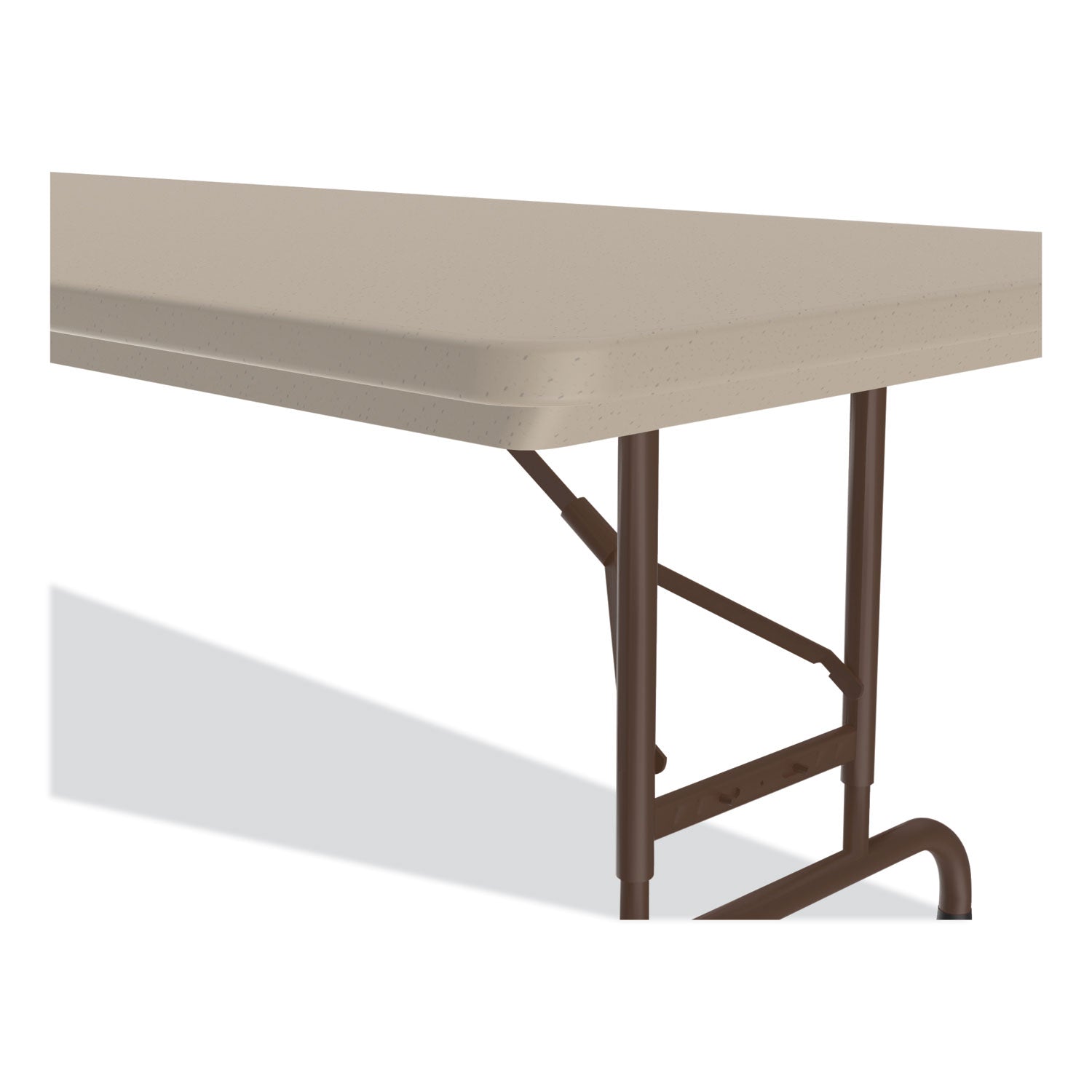 Correll® Adjustable Folding Tables, Rectangular, 60" x 30" x 22" to 32", Mocha  Granite Top, Brown Legs, 4/Pallet