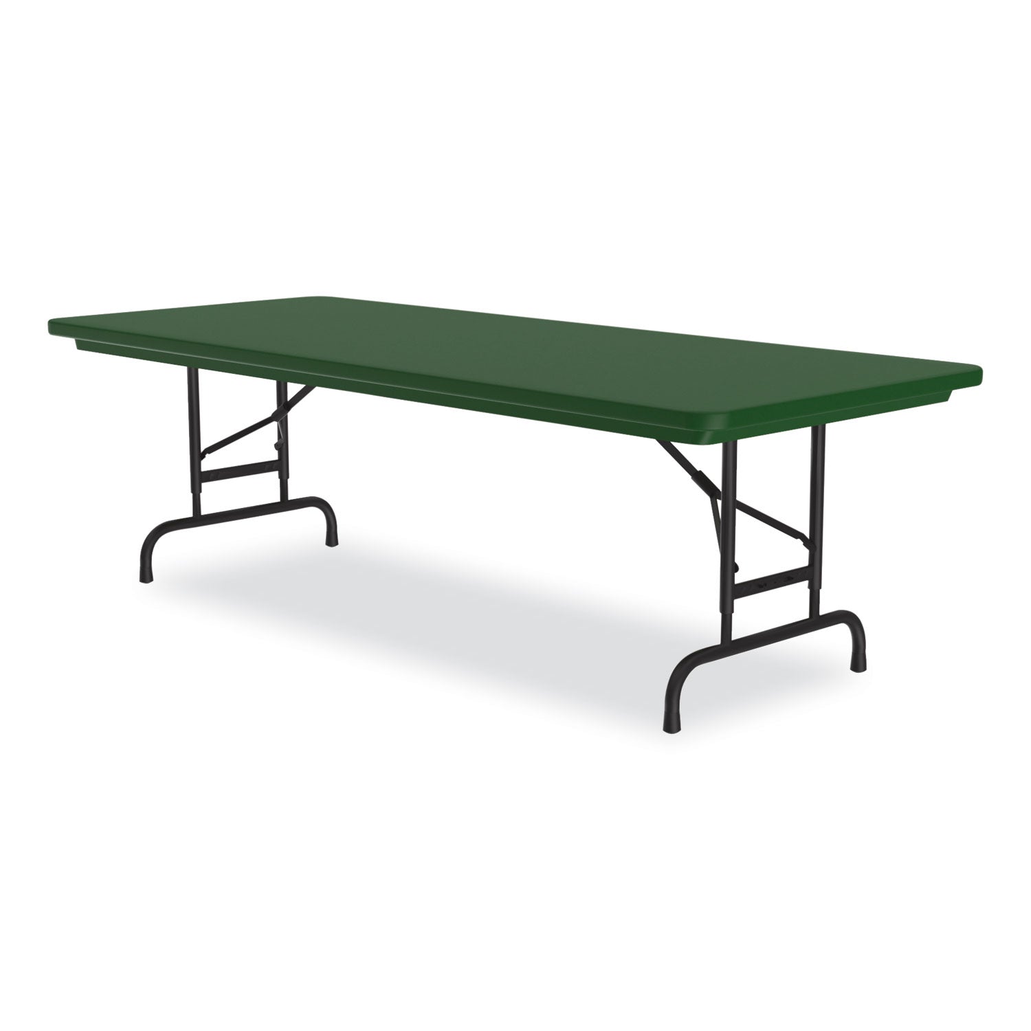 Correll® Adjustable Folding Tables, Rectangular, 72" x 30" x 22" to 32", Green Top, Black Base, 4/Pallet