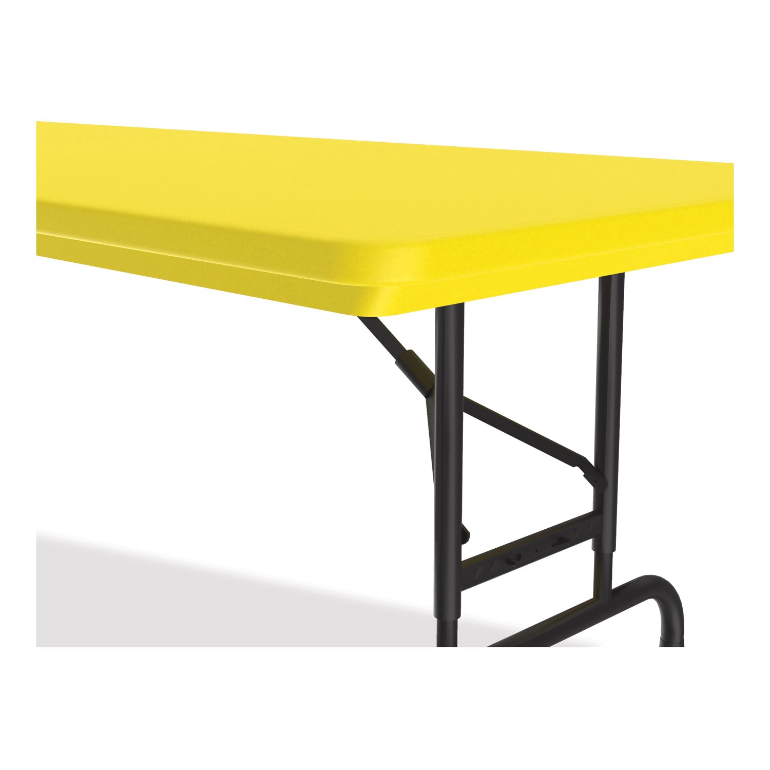 Correll® Adjustable Folding Tables, Rectangular, 72" x 30" x 22" to 32", Yellow Top, Black Legs, 4/Pallet