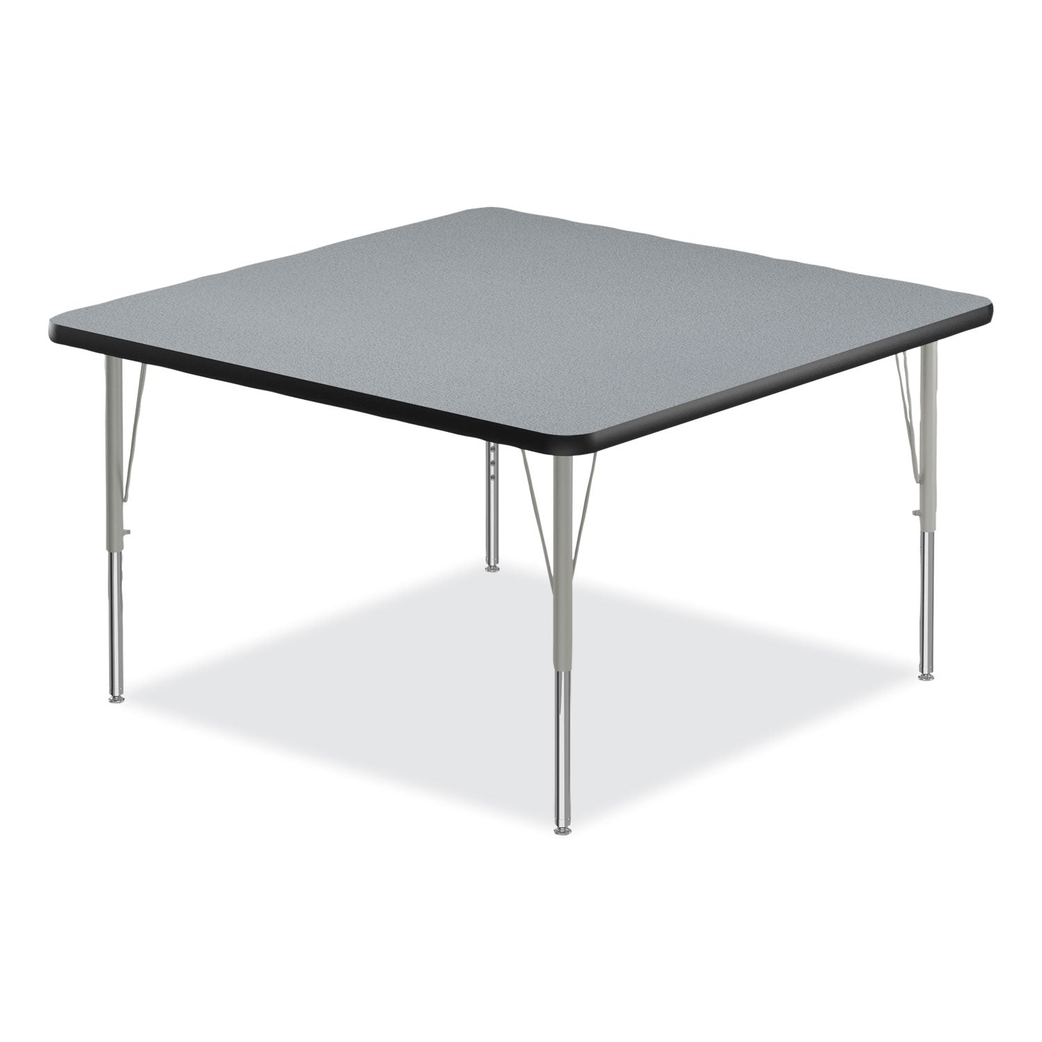 Correll® Adjustable Activity Tables, Square, 48" x 48" x 19" to 29", Gray Top, Silver Legs, 4/Pallet