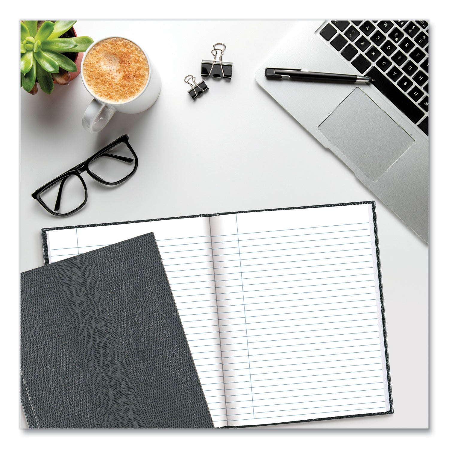 Blueline® Executive Notebook, 1-Subject, Medium/College Rule, Cool Gray Cover, (72) 9.25 x 7.25 Sheets