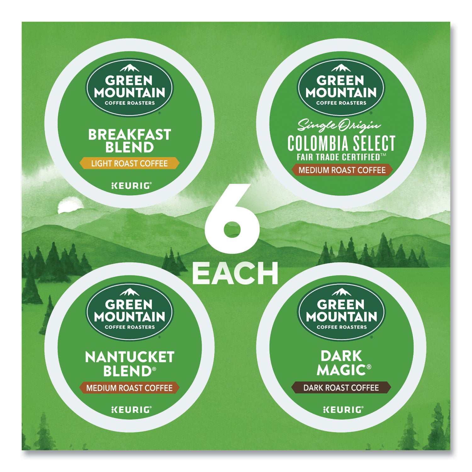 Green Mountain Coffee® Regular Variety Pack Coffee K-Cups, Assorted Flavors, 24/Box