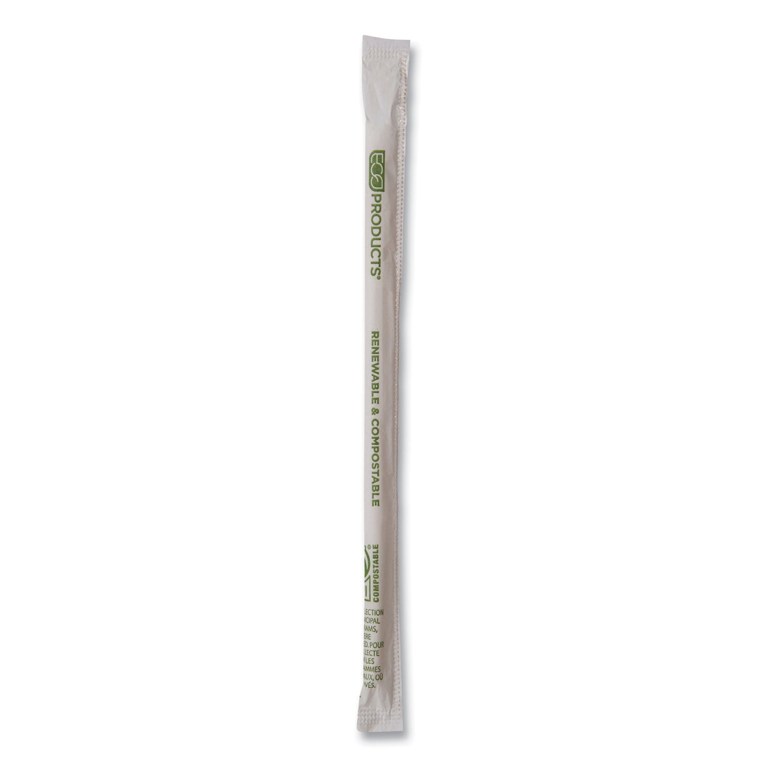 Eco-Products® Renewable and Compostable PHA Straws, 7.75", Natural White, 2,000/Carton