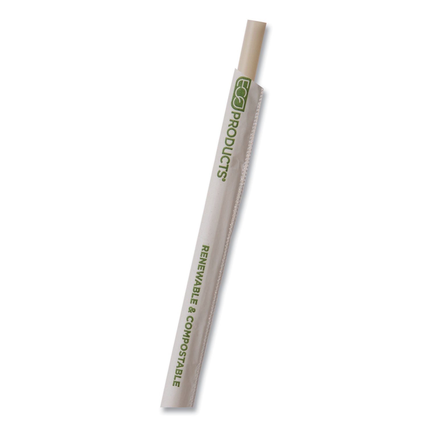 Eco-Products® Renewable and Compostable PHA Straws, 10.25", Natural White, 1,250/Carton