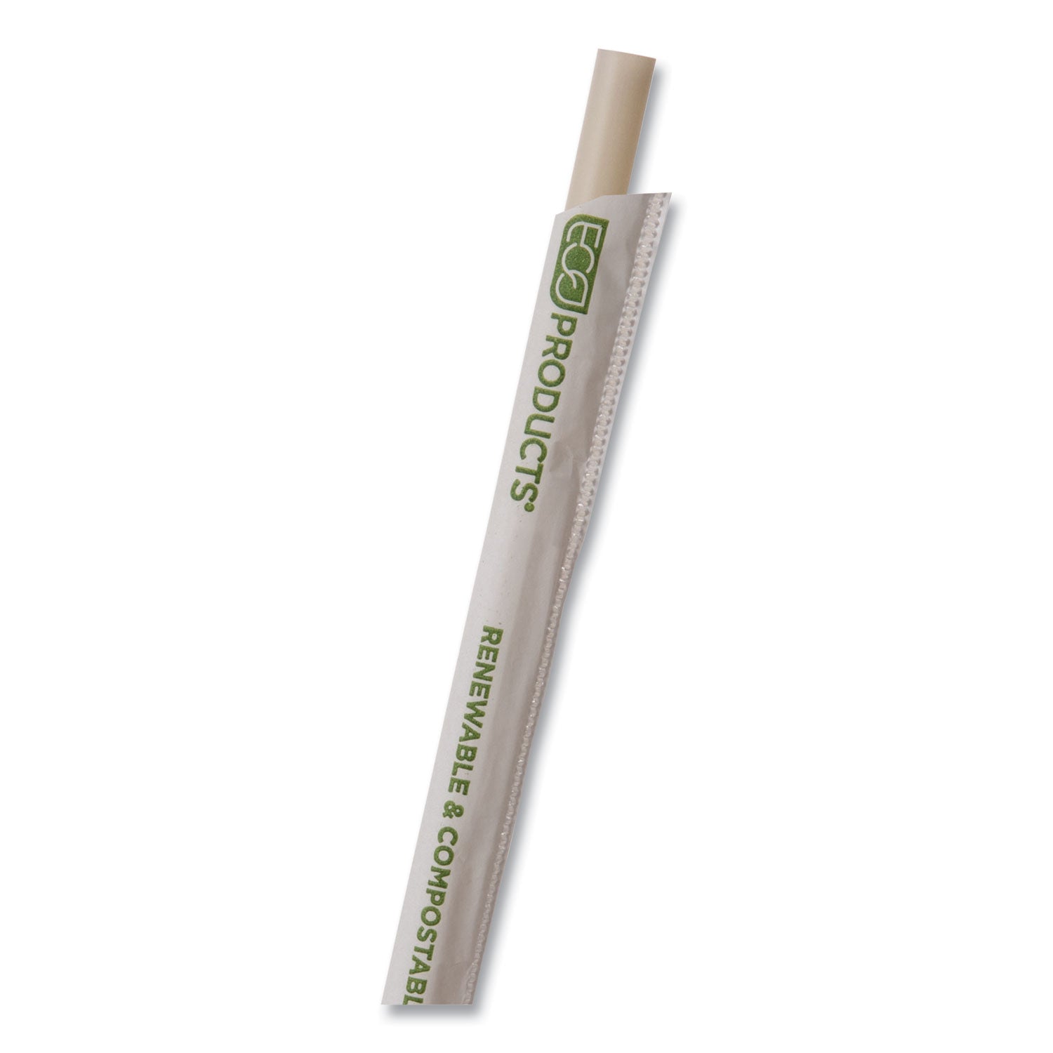 Eco-Products® Renewable and Compostable PHA Straws, 7.75", Natural White, 2,000/Carton