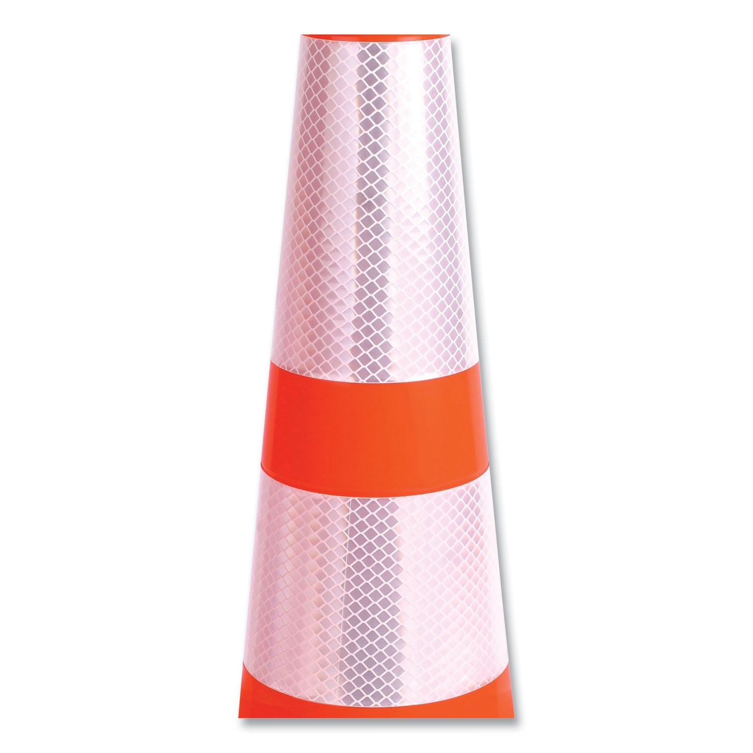 Tatco Traffic Cone, 10.75 x 10.75 x 28, Orange/Silver/Black