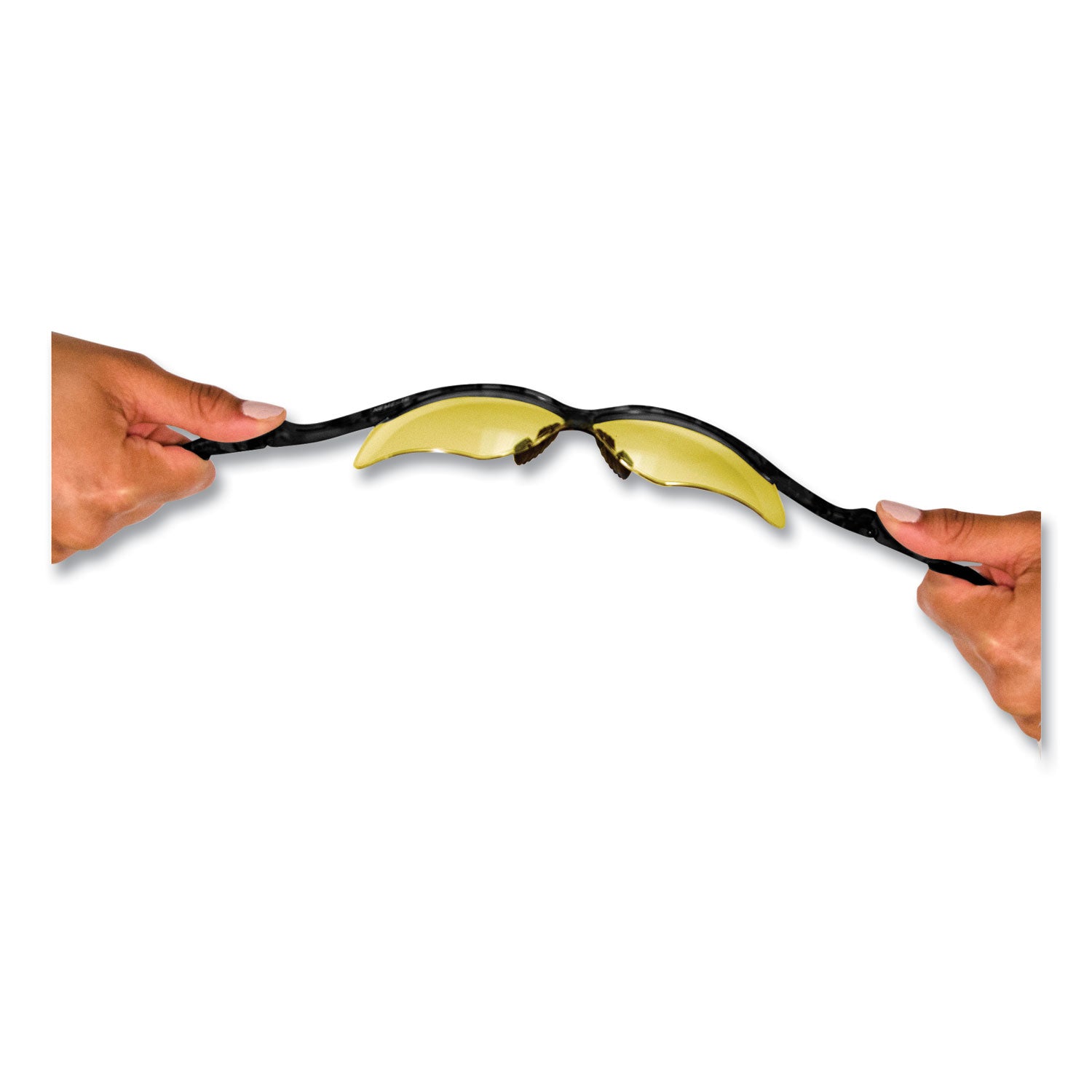 KleenGuard™ Nemesis Safety Glasses, Black Frame, Amber Lens