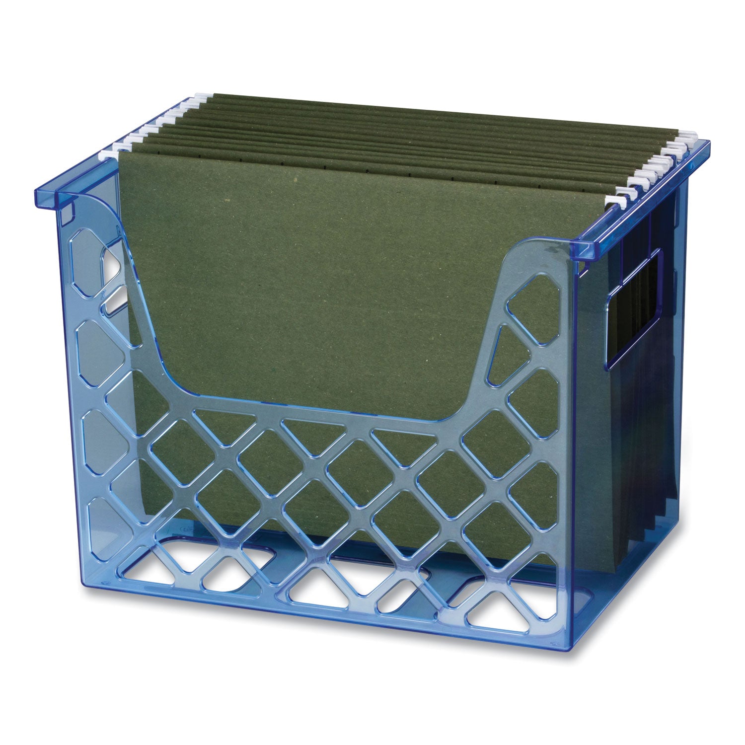 Blue Glacier Desktop File Organizer, 1 Section, Letter-Size, 8.63" Long, Translucent Blue Officemate Flipcost