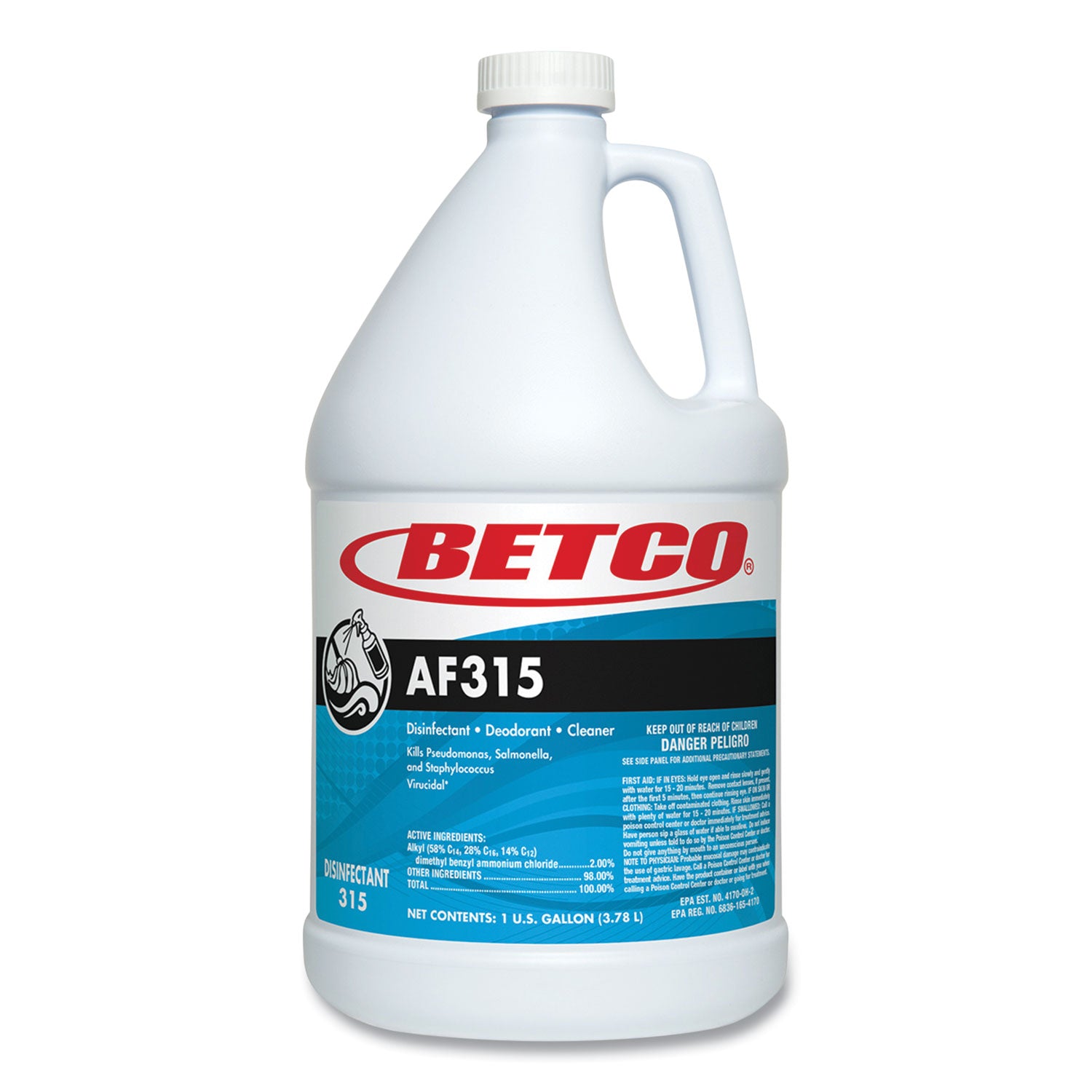 AF315 Disinfectant Cleaner, Citrus Floral Scent, 1 gal Bottle, 4/Carton