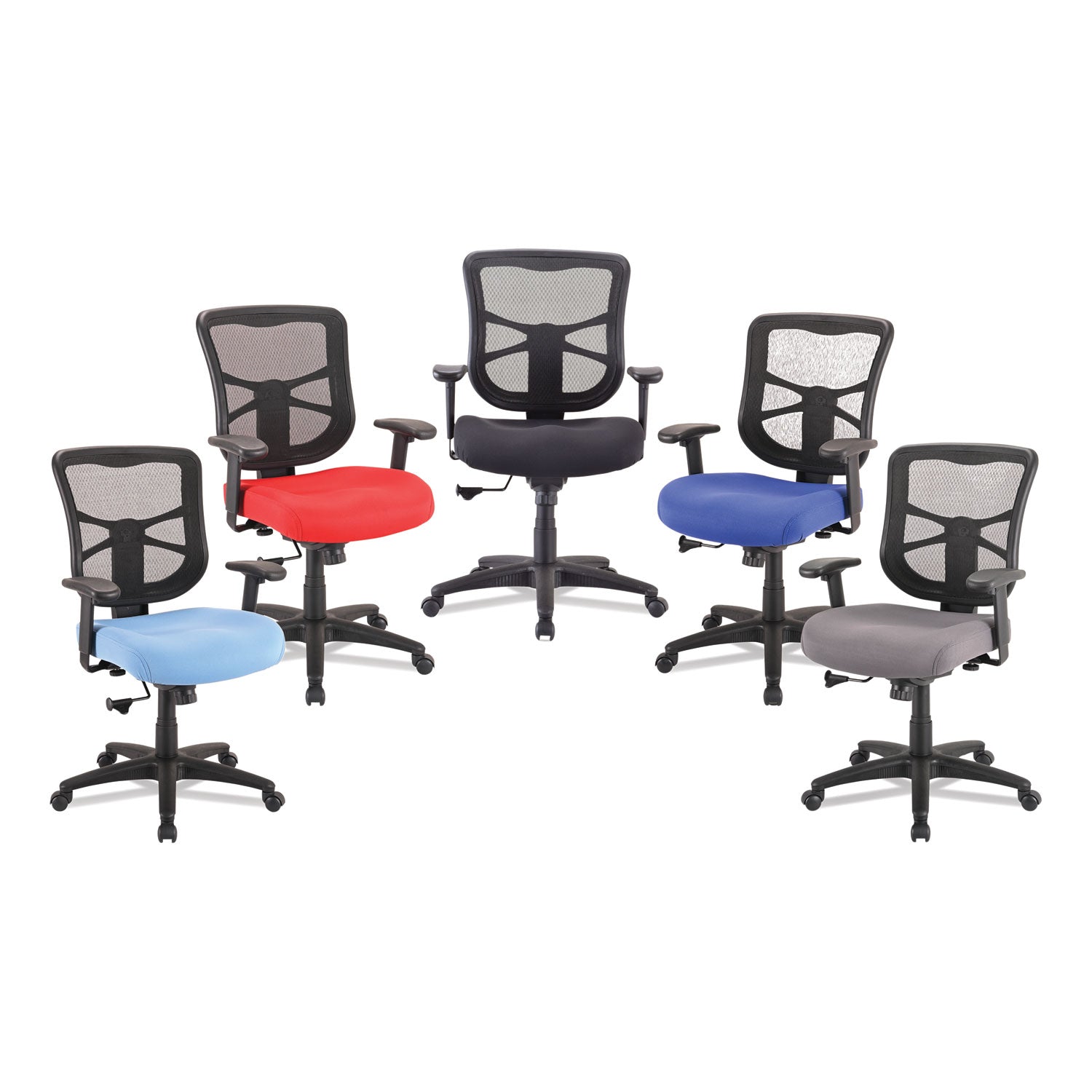 Alera® Alera Elusion Series Mesh Mid-Back Swivel/Tilt Chair, Supports Up to 275 lb, 17.9" to 21.8" Seat Height, Navy Seat