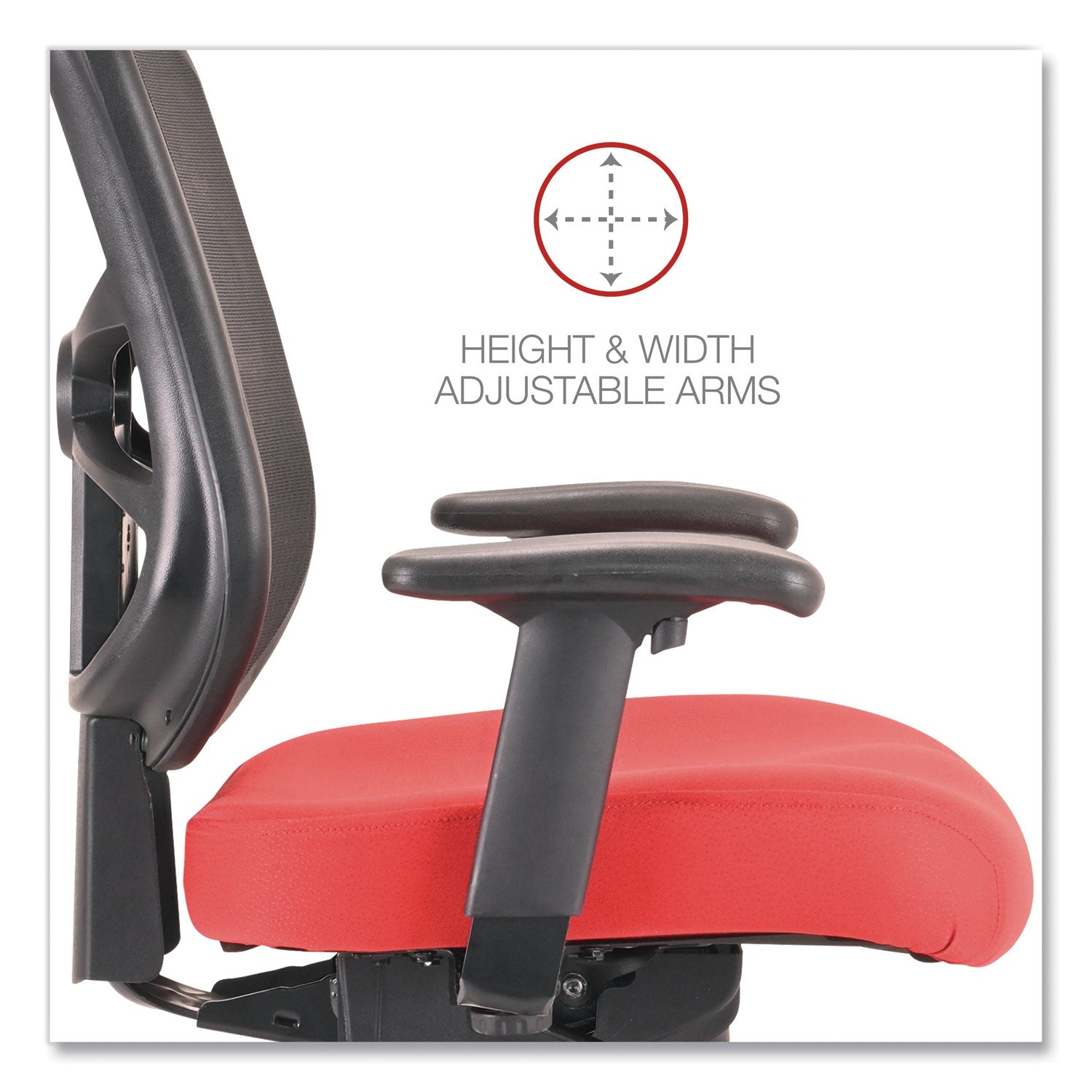 Alera® Alera Elusion Series Mesh Mid-Back Swivel/Tilt Chair, Supports Up to 275 lb, 17.9" to 21.8" Seat Height, Red