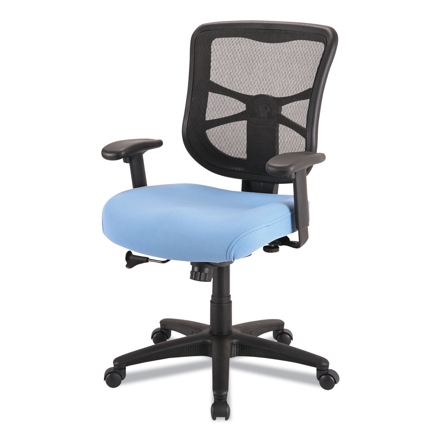 Alera® Alera Elusion Series Mesh Mid-Back Swivel/Tilt Chair, Supports Up to 275 lb, 17.9" to 21.8" Seat Height, Light Blue Seat