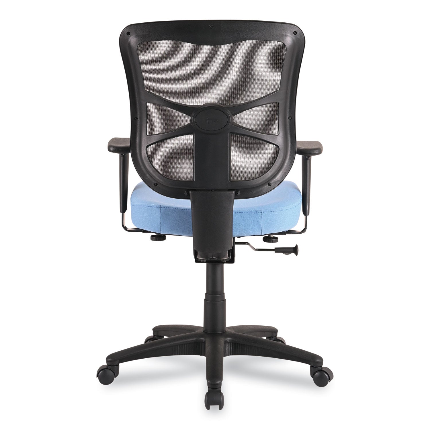 Alera® Alera Elusion Series Mesh Mid-Back Swivel/Tilt Chair, Supports Up to 275 lb, 17.9" to 21.8" Seat Height, Light Blue Seat