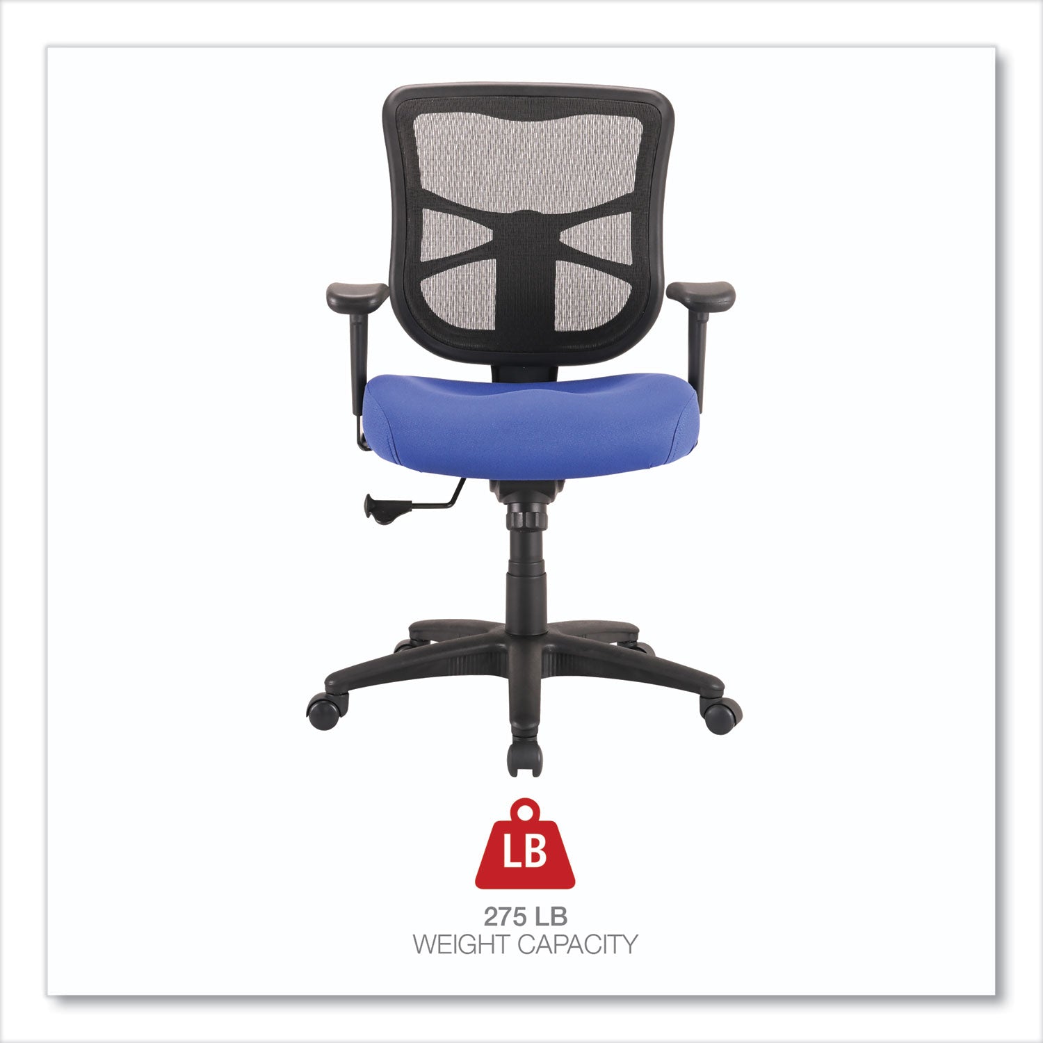 Alera® Alera Elusion Series Mesh Mid-Back Swivel/Tilt Chair, Supports Up to 275 lb, 17.9" to 21.8" Seat Height, Navy Seat