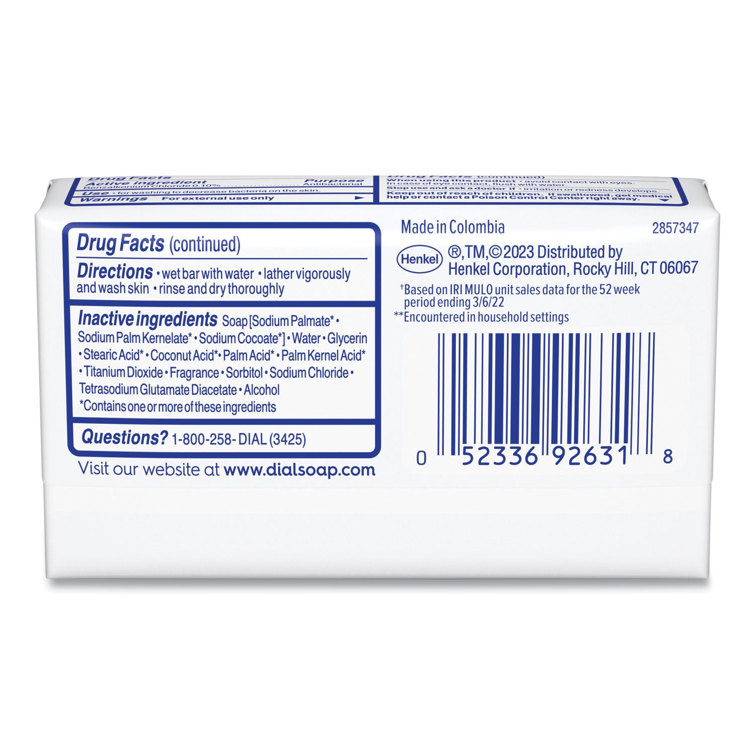 Dial® Deodorant Bar Soap, Iconic Dial Soap Scent, 4 oz, 36/Carton