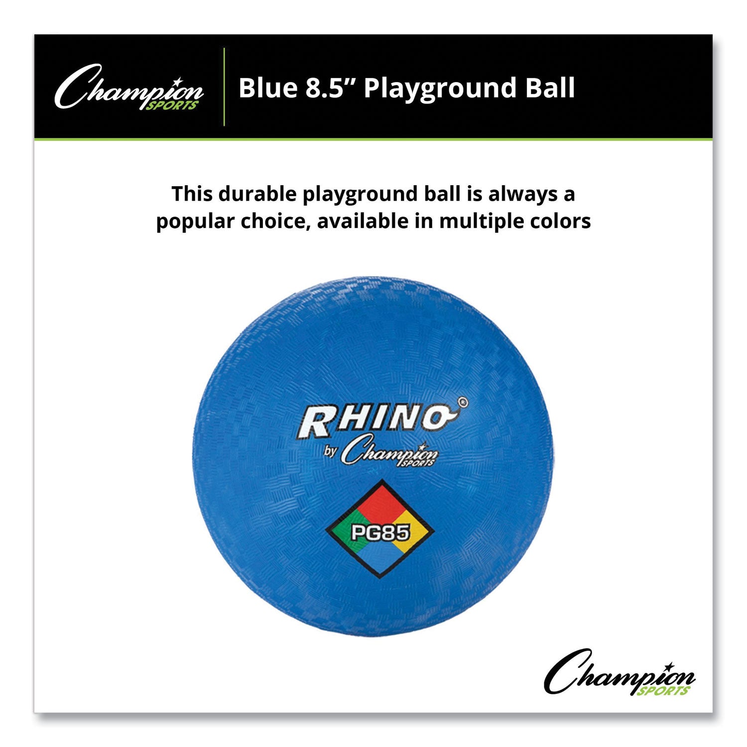 Champion Sports Playground Ball, 8.5" Diameter, Blue