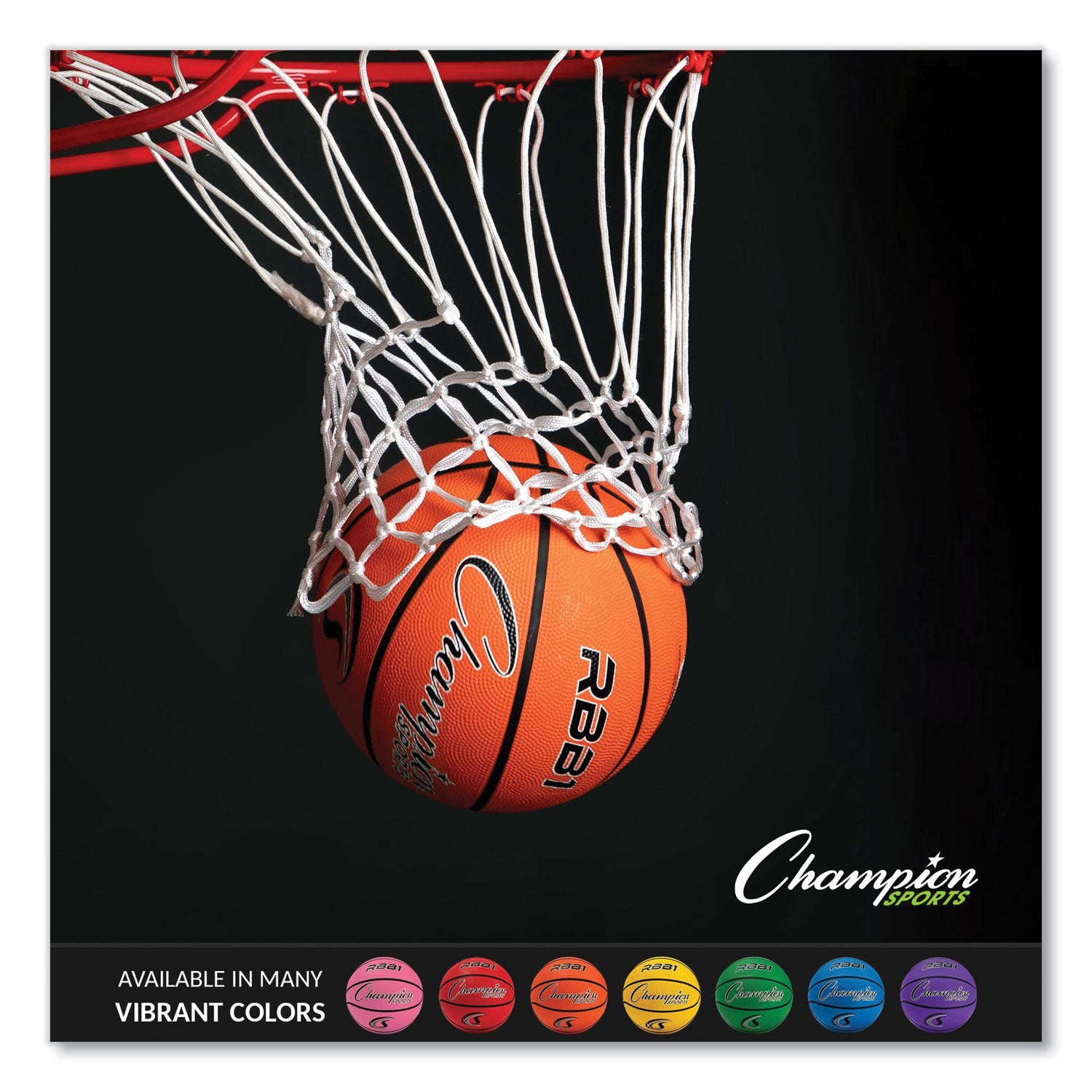 Champion Sports Rubber Sports Ball, For Basketball, No. 7 Size, Official Size, Orange