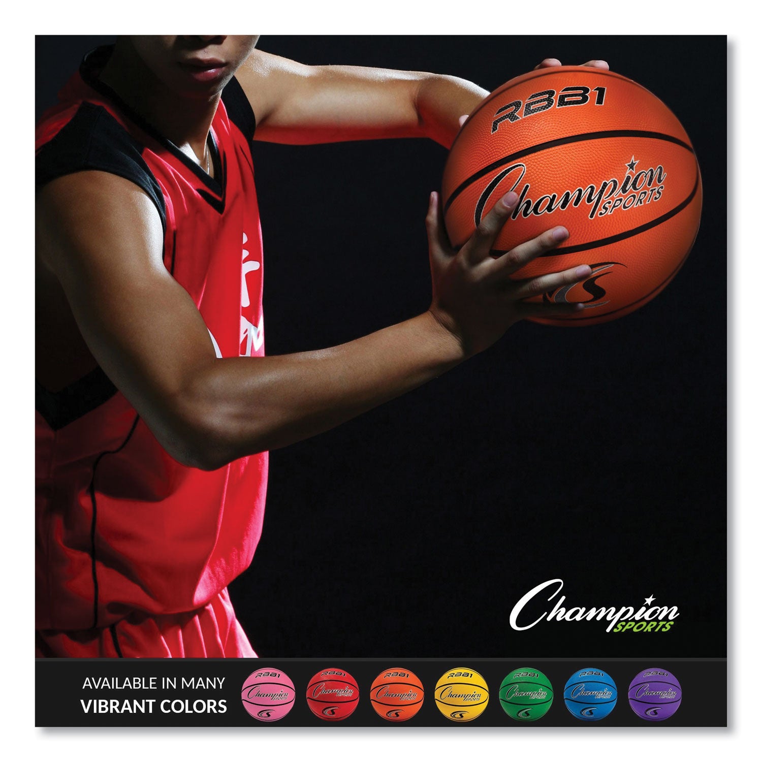 Champion Sports Rubber Sports Ball, For Basketball, No. 7 Size, Official Size, Orange