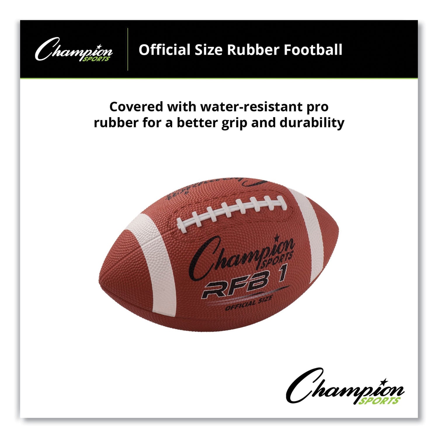 Champion Sports Rubber Sports Ball, Football, Official NFL, No. 9 Size, Brown