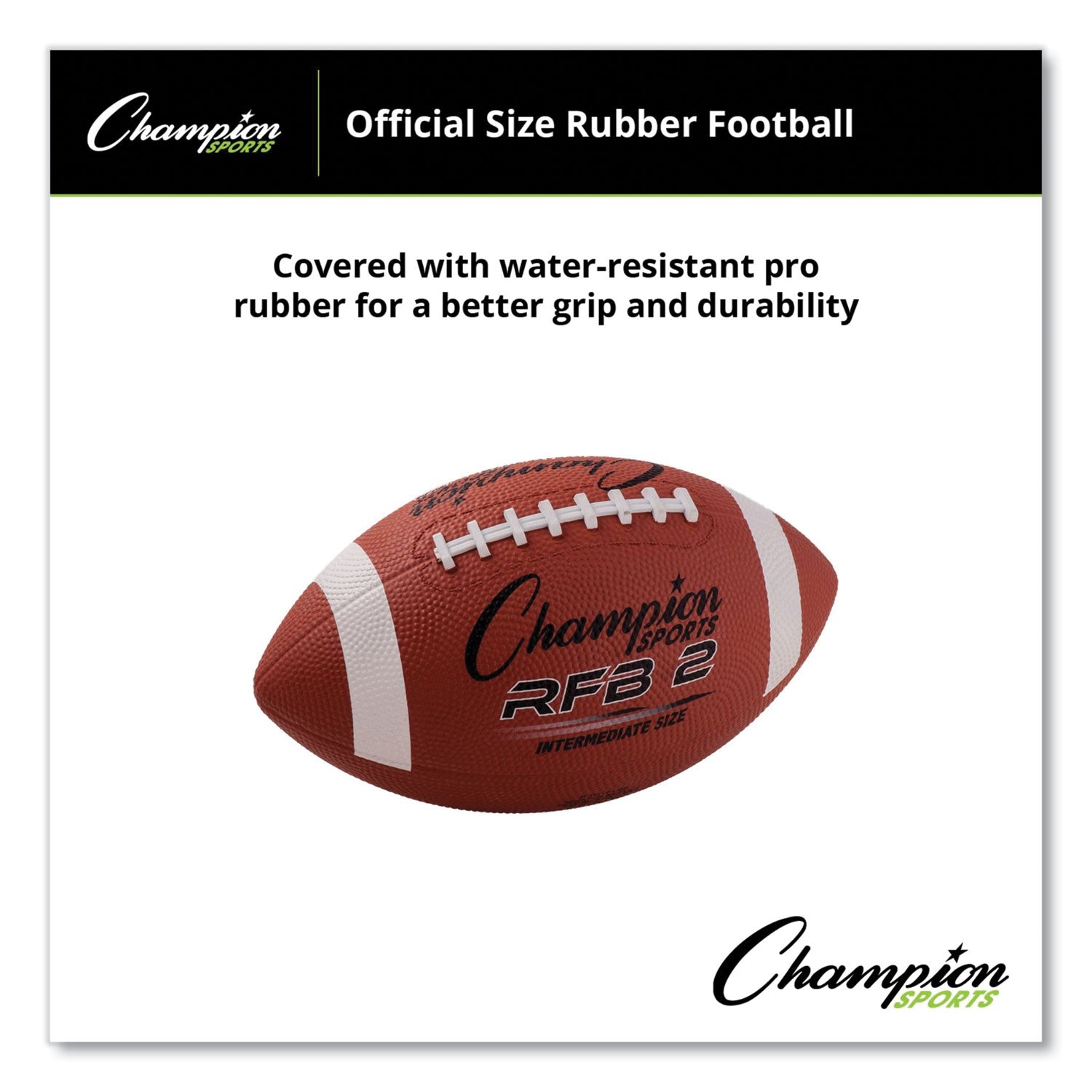 Champion Sports Rubber Sports Ball, For Football, Intermediate Size, Brown