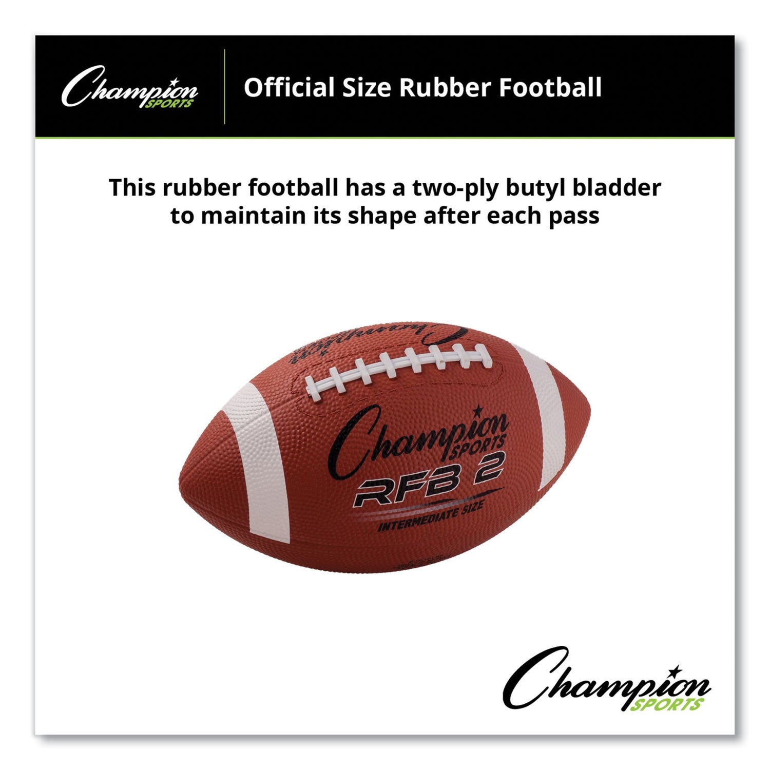 Champion Sports Rubber Sports Ball, For Football, Intermediate Size, Brown