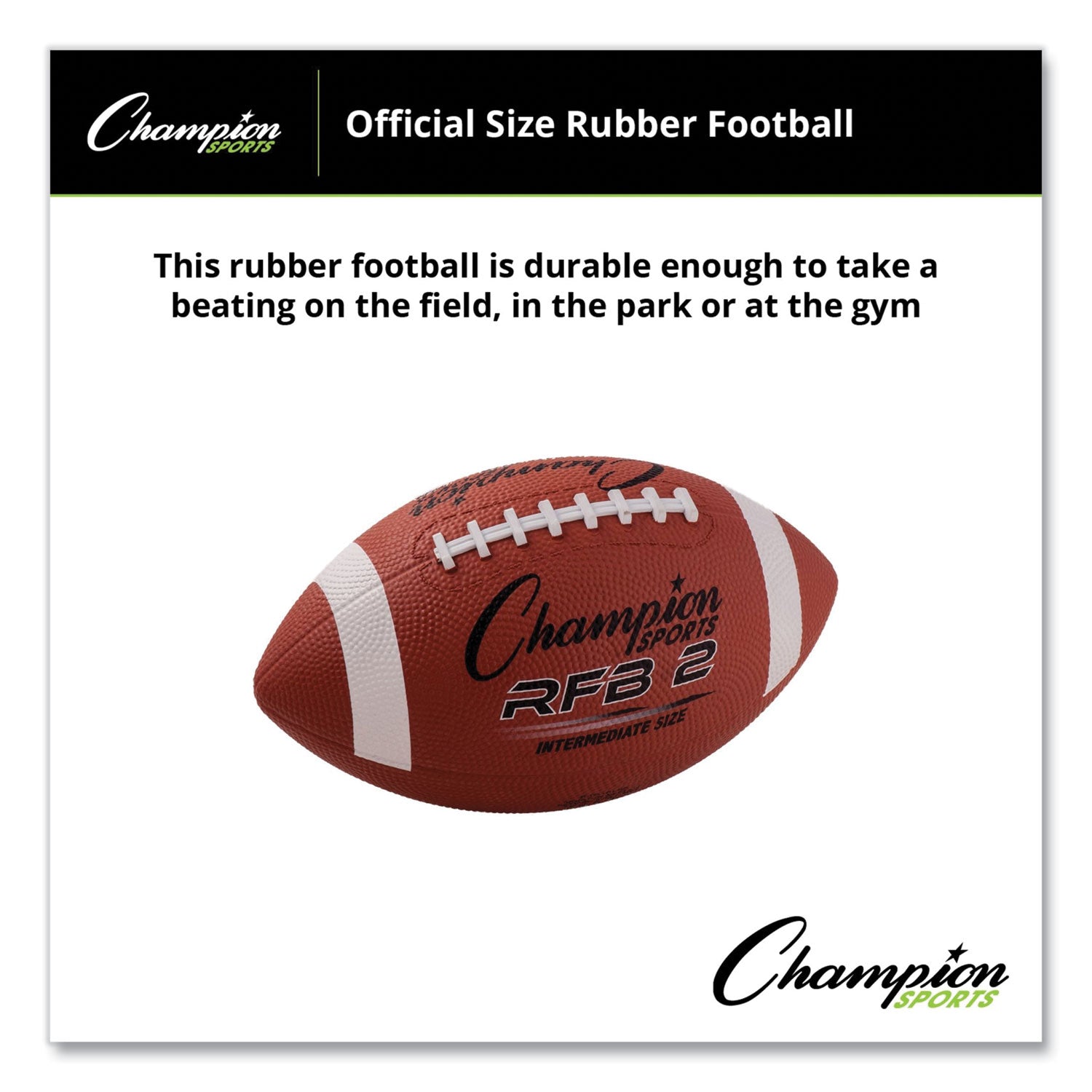 Champion Sports Rubber Sports Ball, For Football, Intermediate Size, Brown