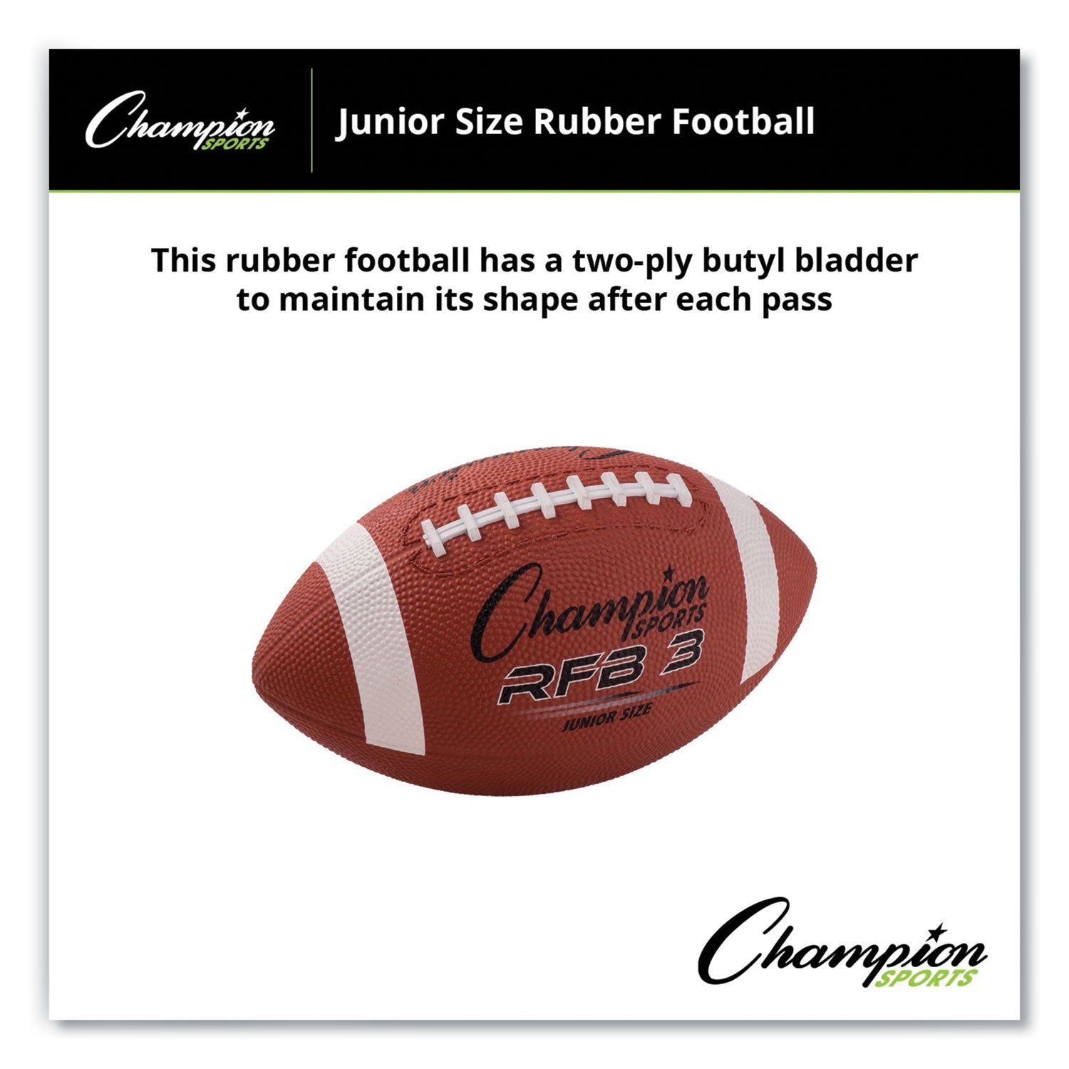 Champion Sports Rubber Sports Ball, For Football, Junior Size, Brown