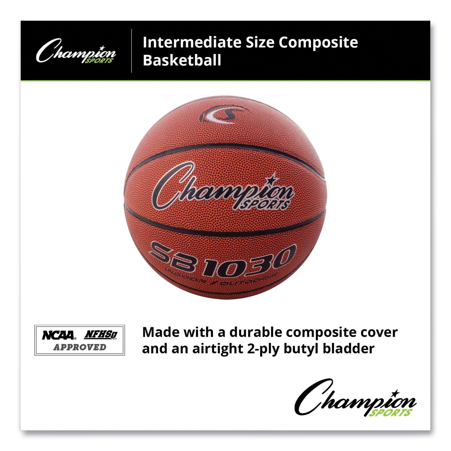 Champion Sports Composite Basketball, Official Intermediate Size, Brown