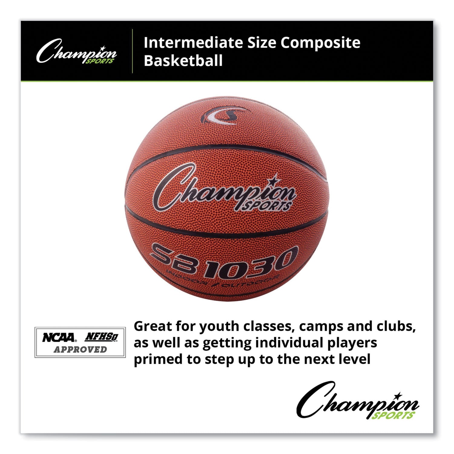 Champion Sports Composite Basketball, Official Intermediate Size, Brown