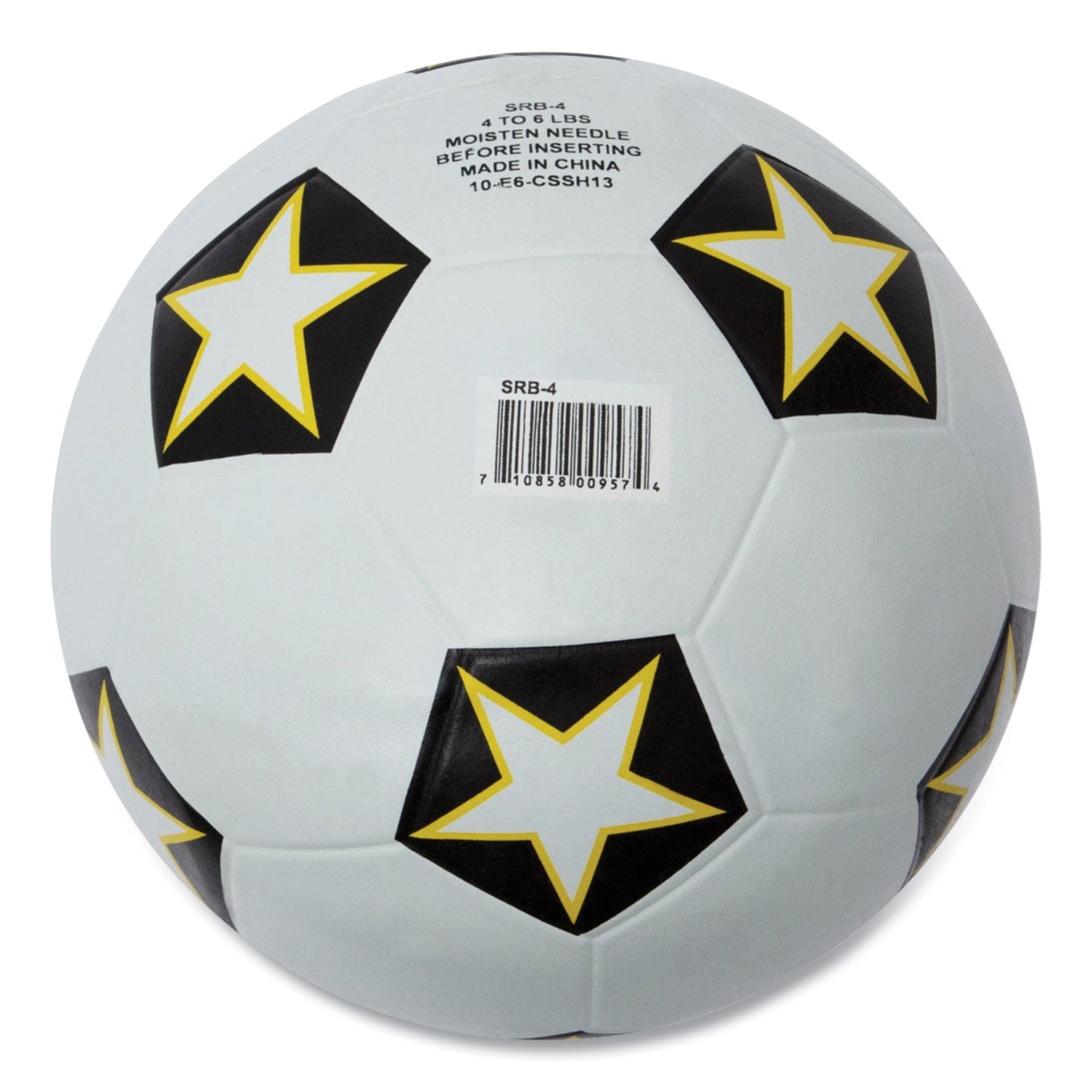 Champion Sports Rubber Sports Ball, For Soccer, No. 4 Size, White/Black