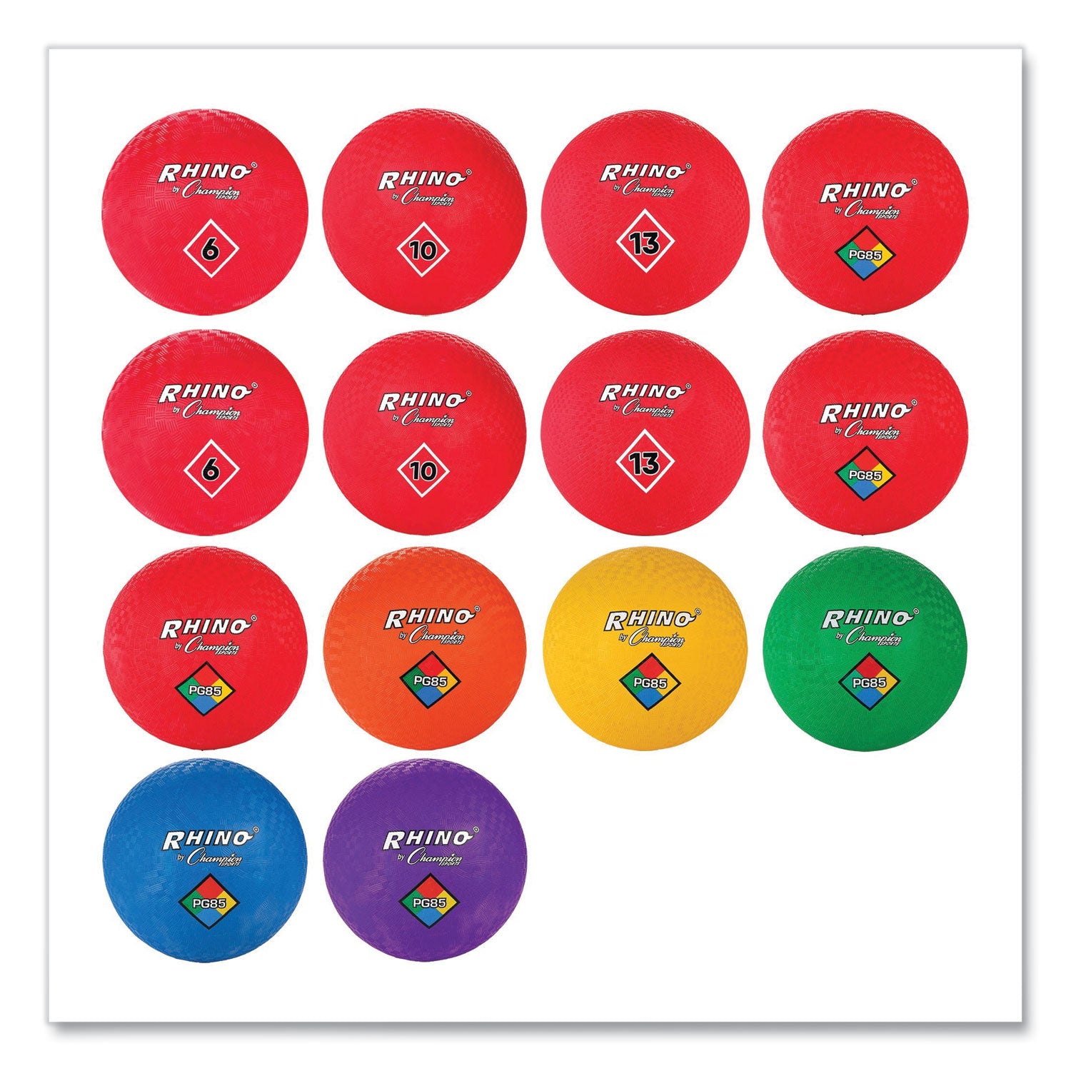 Champion Sports Playground Ball Set, Multi-Size, Multi-Color, 14/Set